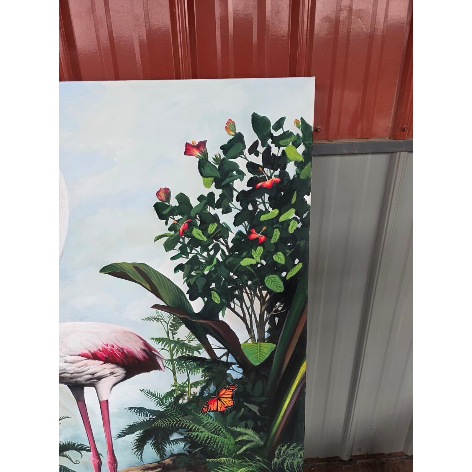 Original Oil Painting Flamingo Artist Lowell shapley