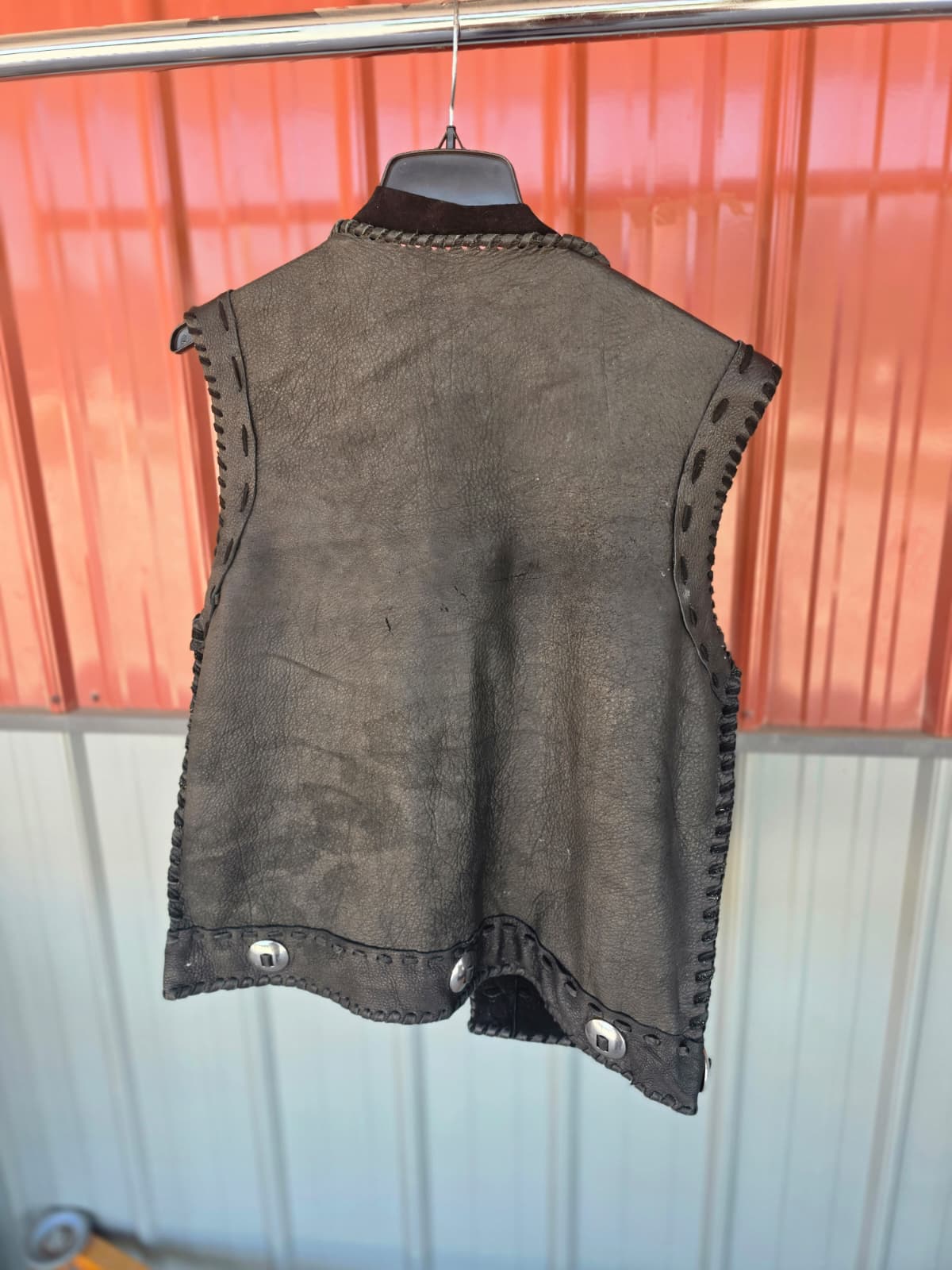Fhct12 - Elk Leather Vest – Genuine Handmade Rustic Western Wear L- XL
