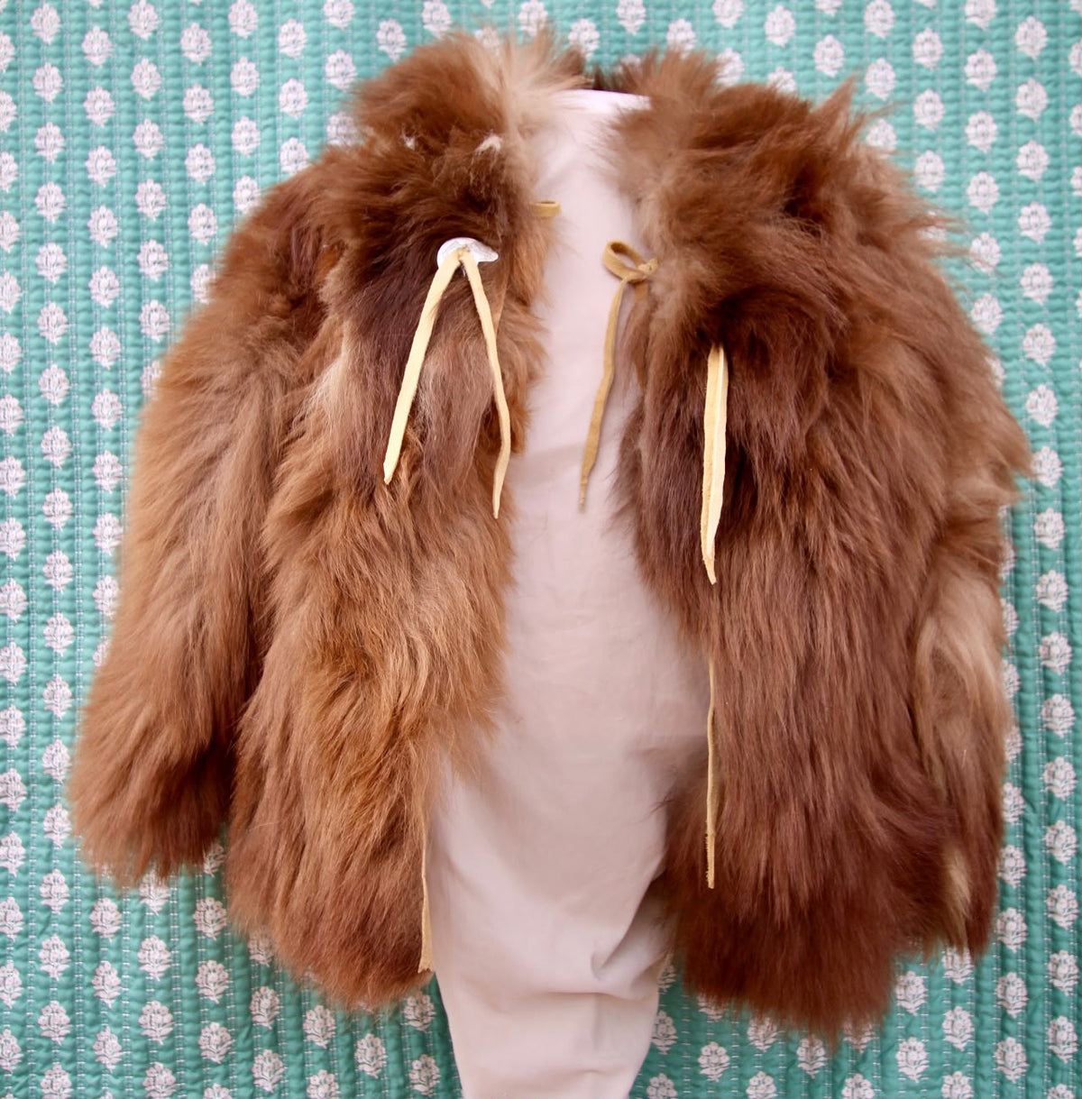 FHFC02 - real bear fur coat native American made.