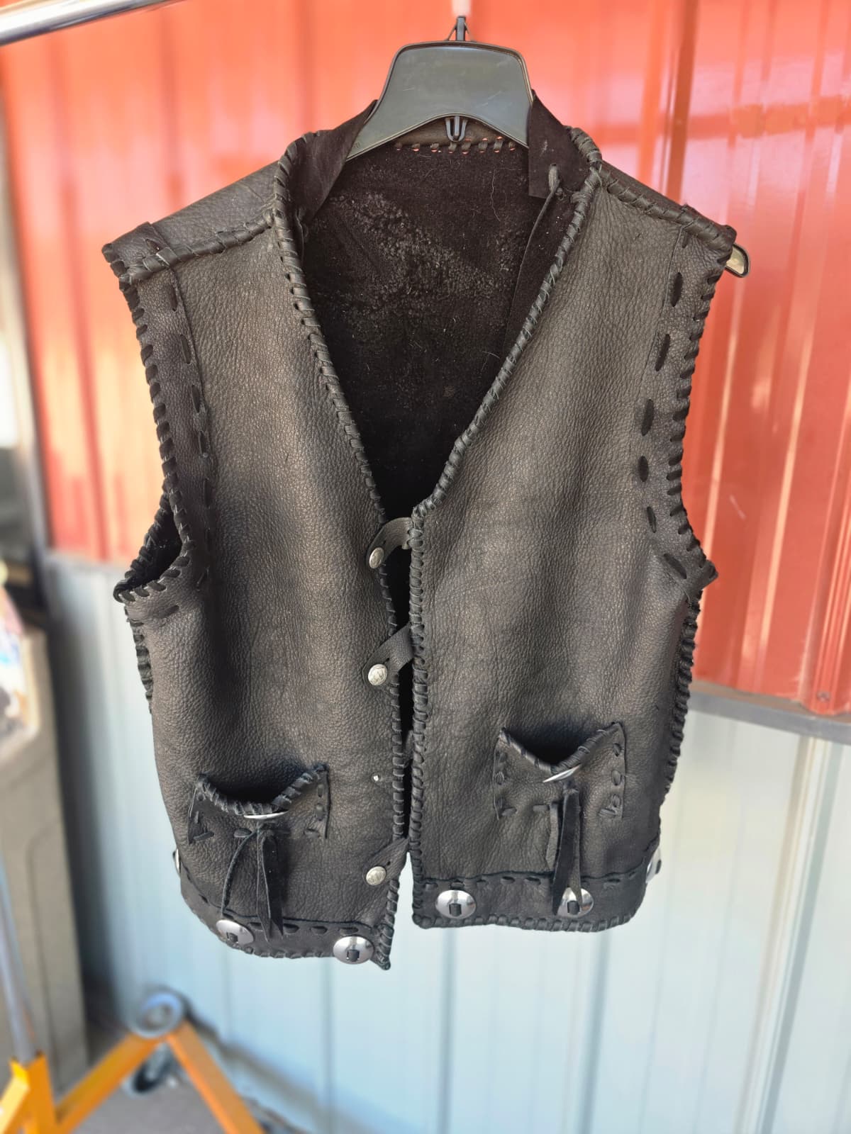 Fhct12 - Elk Leather Vest – Genuine Handmade Rustic Western Wear L- XL