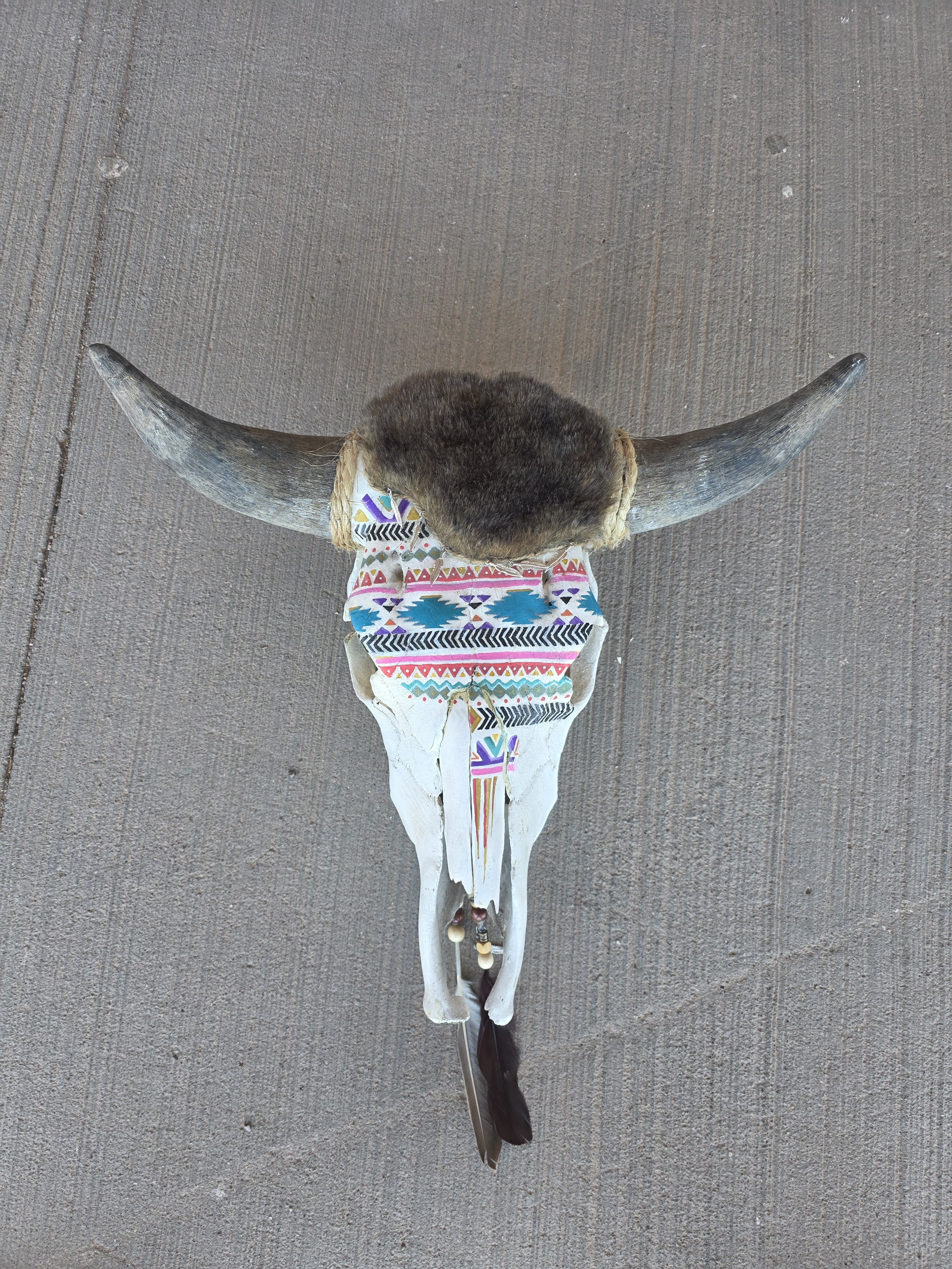 FHRAN80 - Geometric Tribal Cow Skull