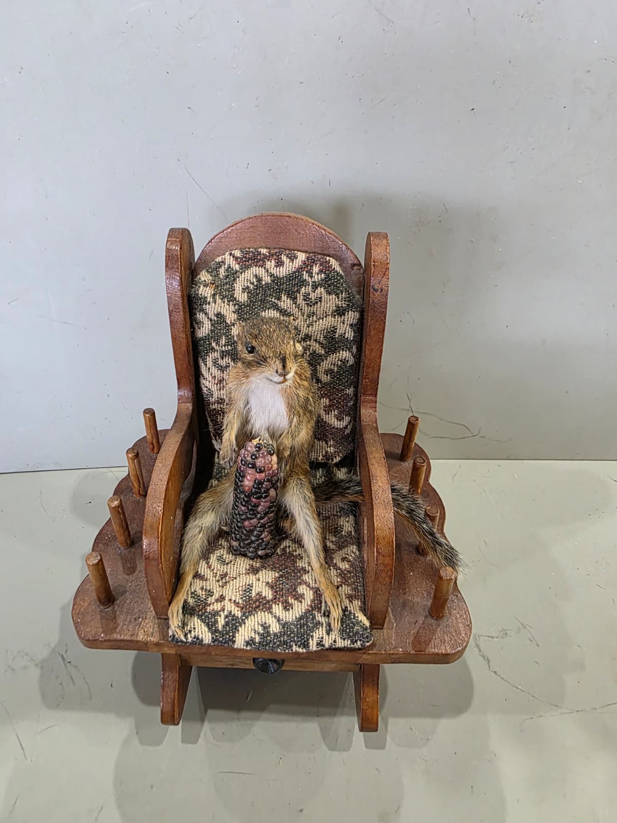 Jtv415 - Chipmunk Taxidermy in Rocking Chair – Whimsical Woodland Display