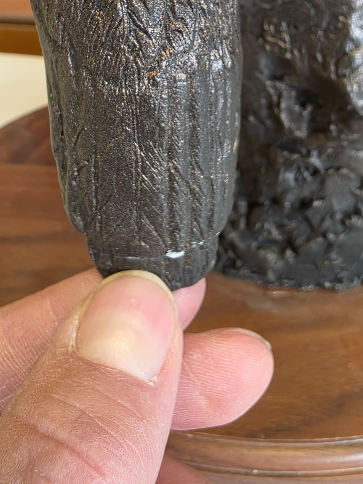 JTV122 - Turkey Statue – Fountain Creek – 10" (Tail Repair)