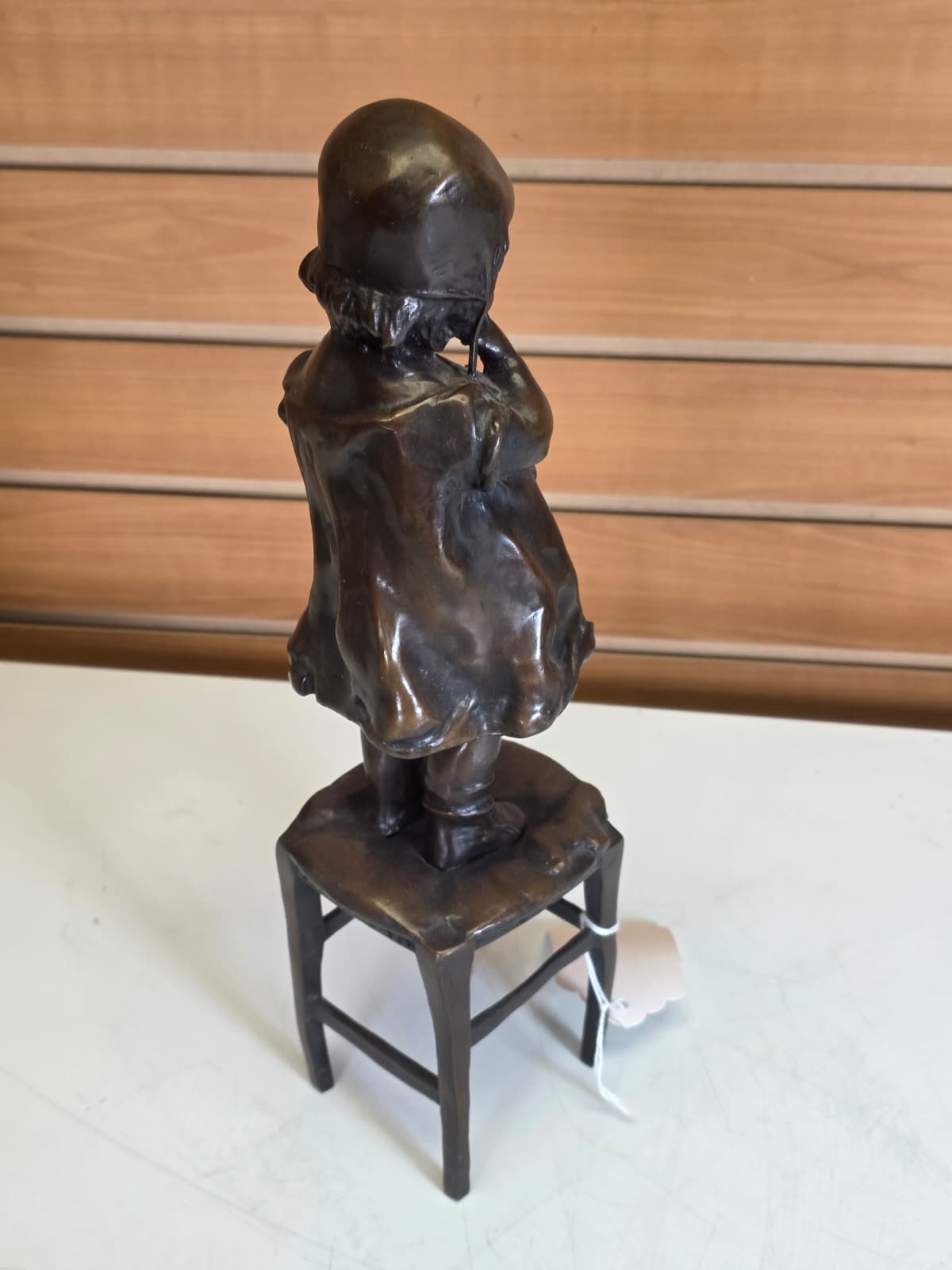 FHBR2 - Bronze Girl Standing on Stool Chair – Juan Clara – 13