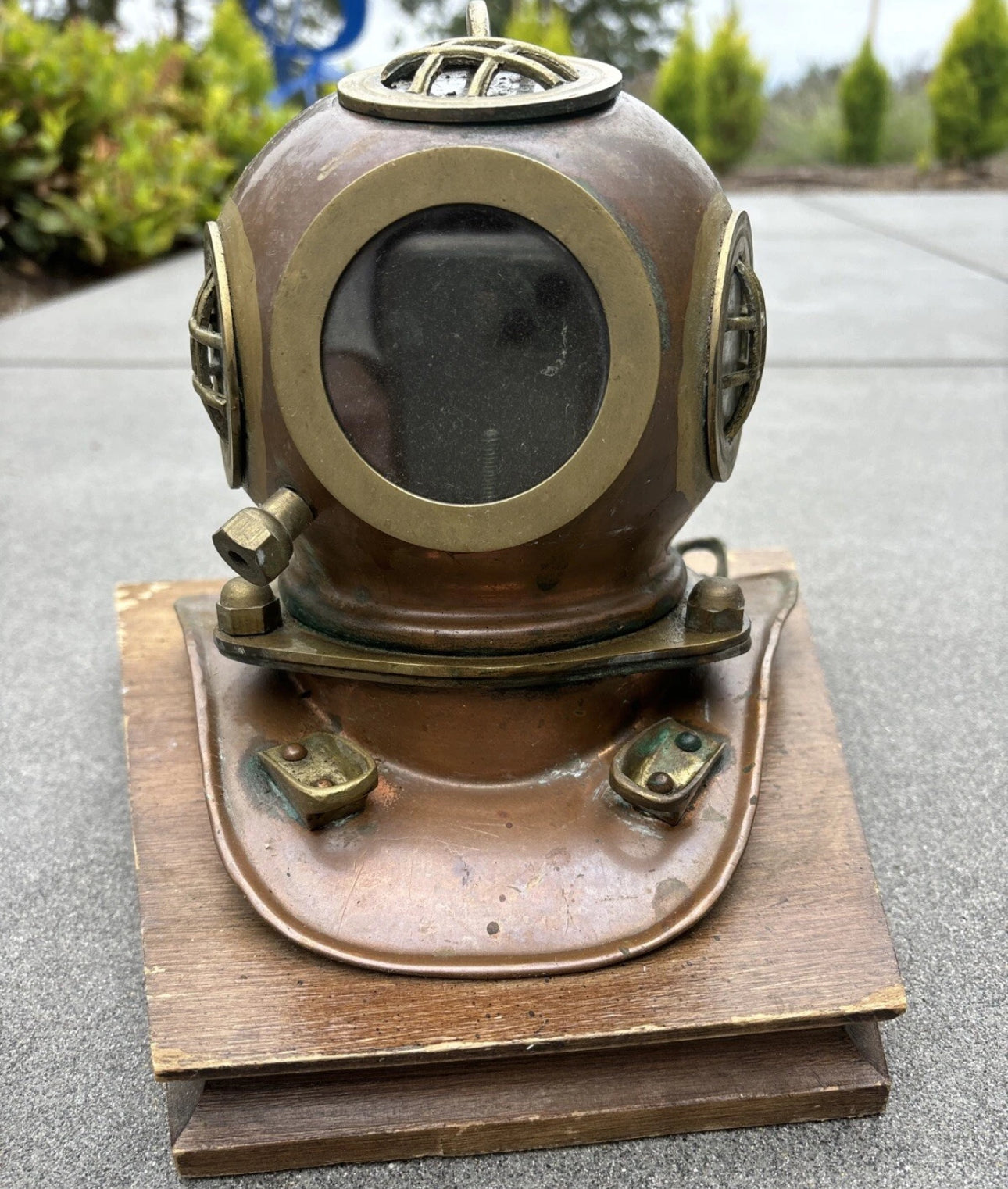 FHEB0813 - Antique Copper 70’s ROLEX Submariner Watch Display Diver Helmet