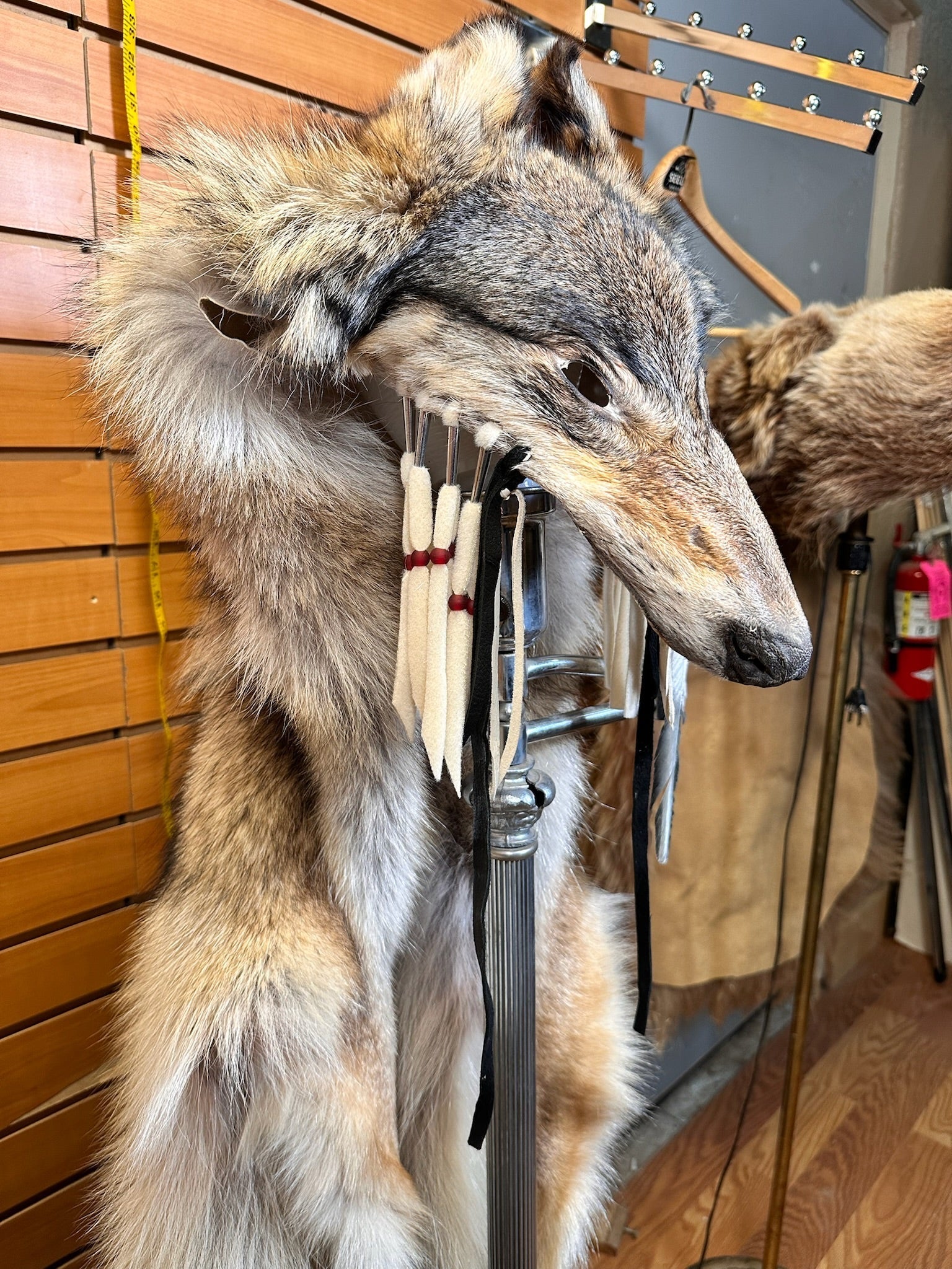 FH204- Authentic handmade native real wolf headdress