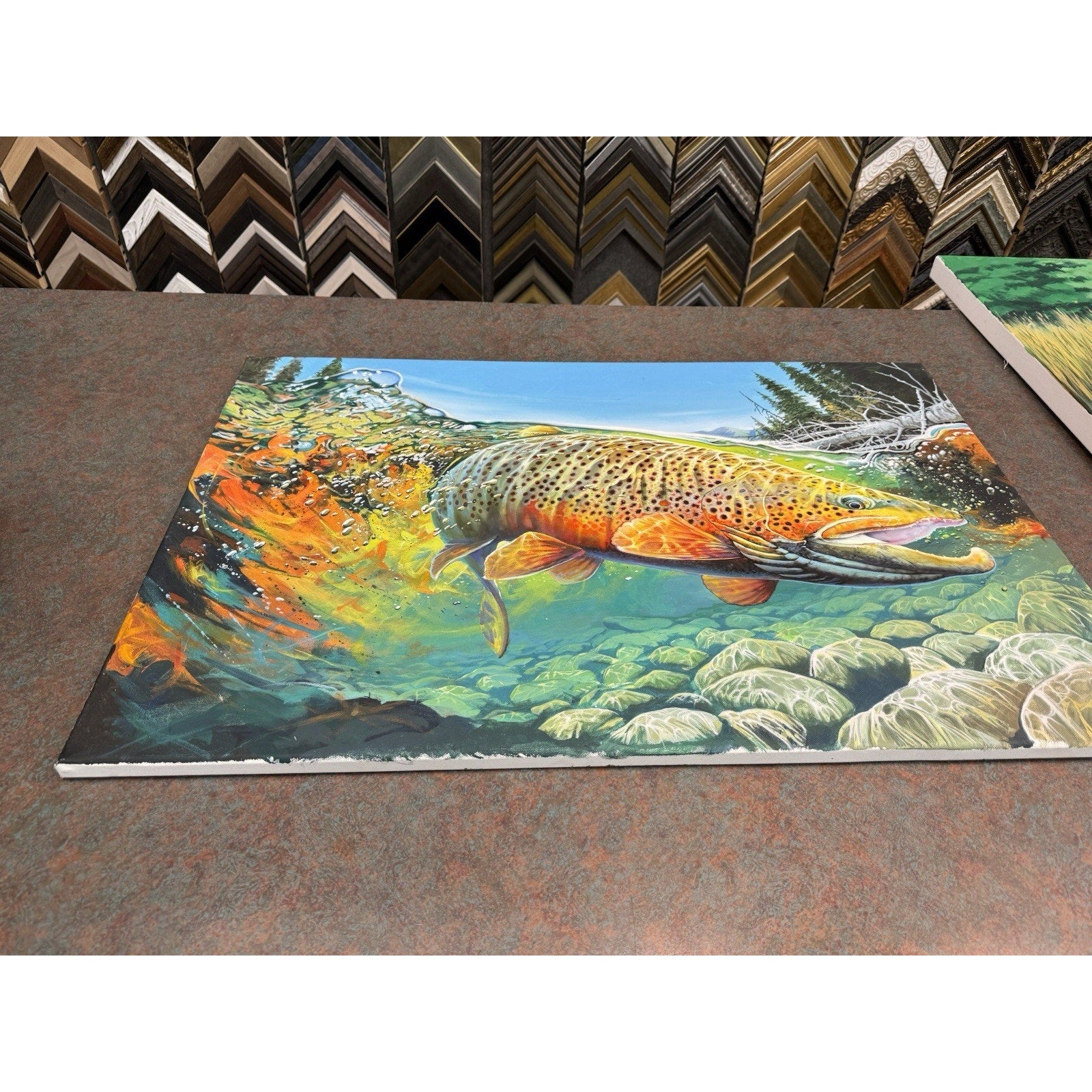 FHLO3 - Original Oil Painting Fish Artist Lowell shapley 3x2 Ft