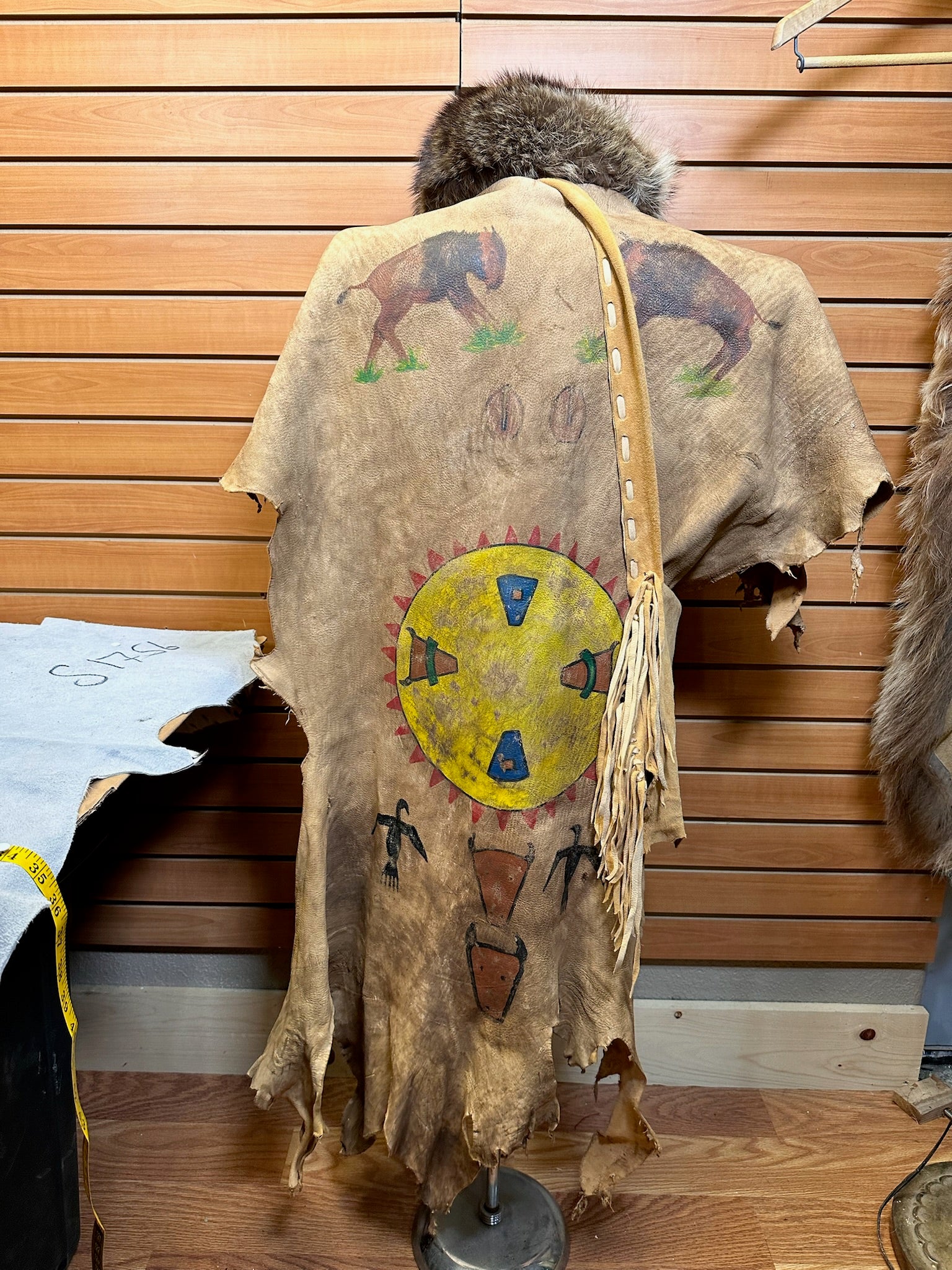 FH120-Authentic Native Painted Deer Hide Lakota