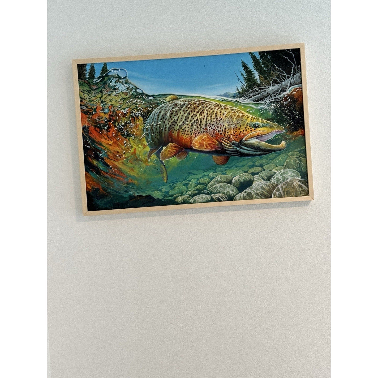 FHLO3 - Original Oil Painting Fish Artist Lowell shapley 3x2 Ft