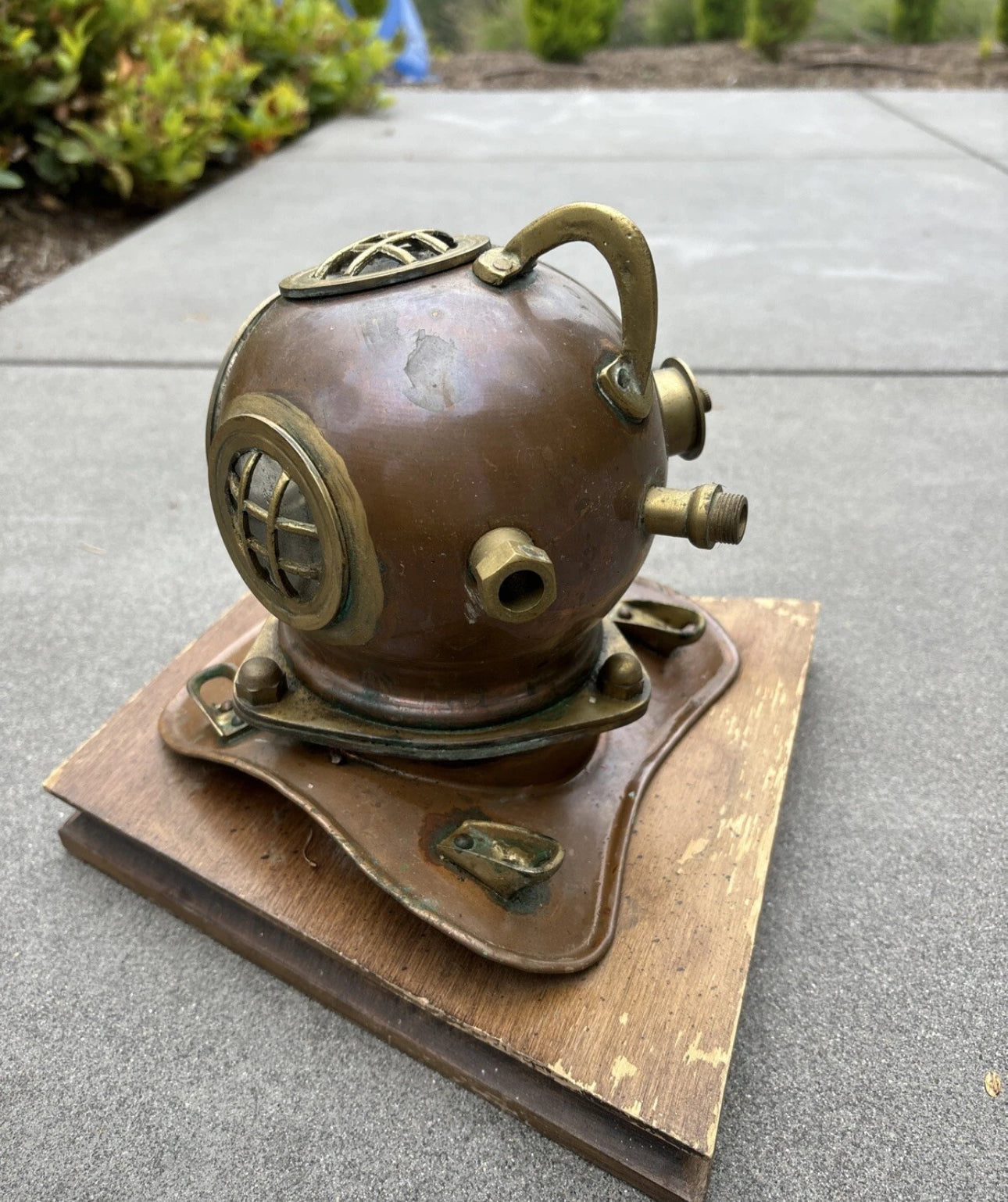 FHEB0813 - Antique Copper 70’s ROLEX Submariner Watch Display Diver Helmet