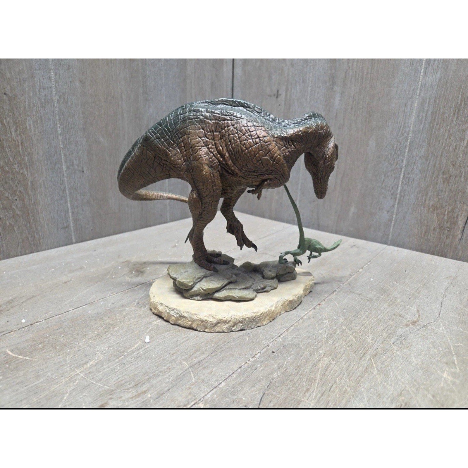 Franklin Mint T-Rex "Fight for Survival" Sculpture Signed by Michael Trcic No Bo