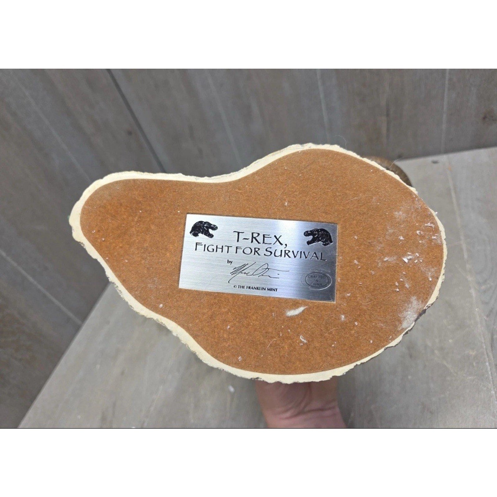 Franklin Mint T-Rex "Fight for Survival" Sculpture Signed by Michael Trcic No Bo