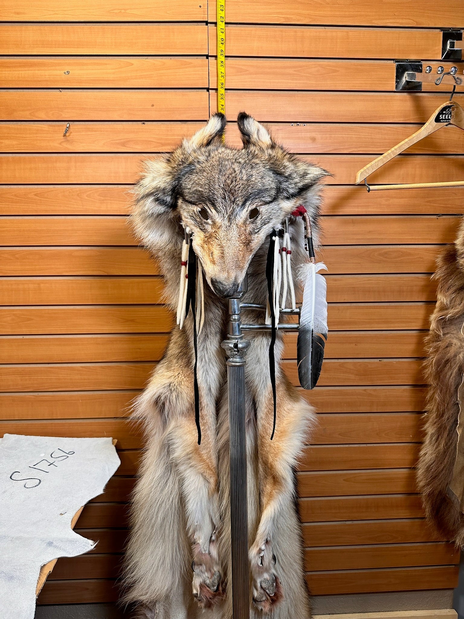 FH204- Authentic handmade native real wolf headdress