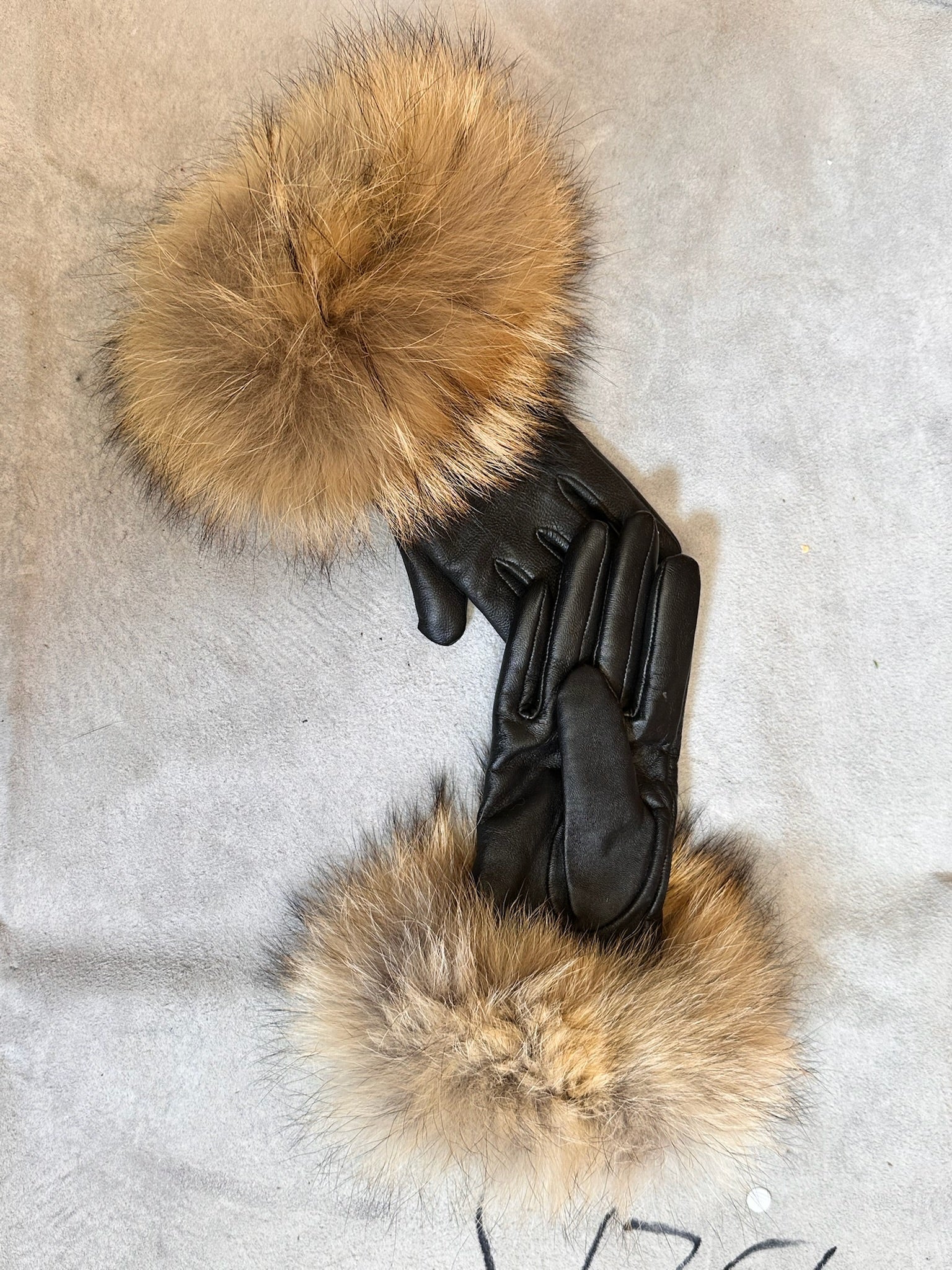 FH212-real fur gloves - small size