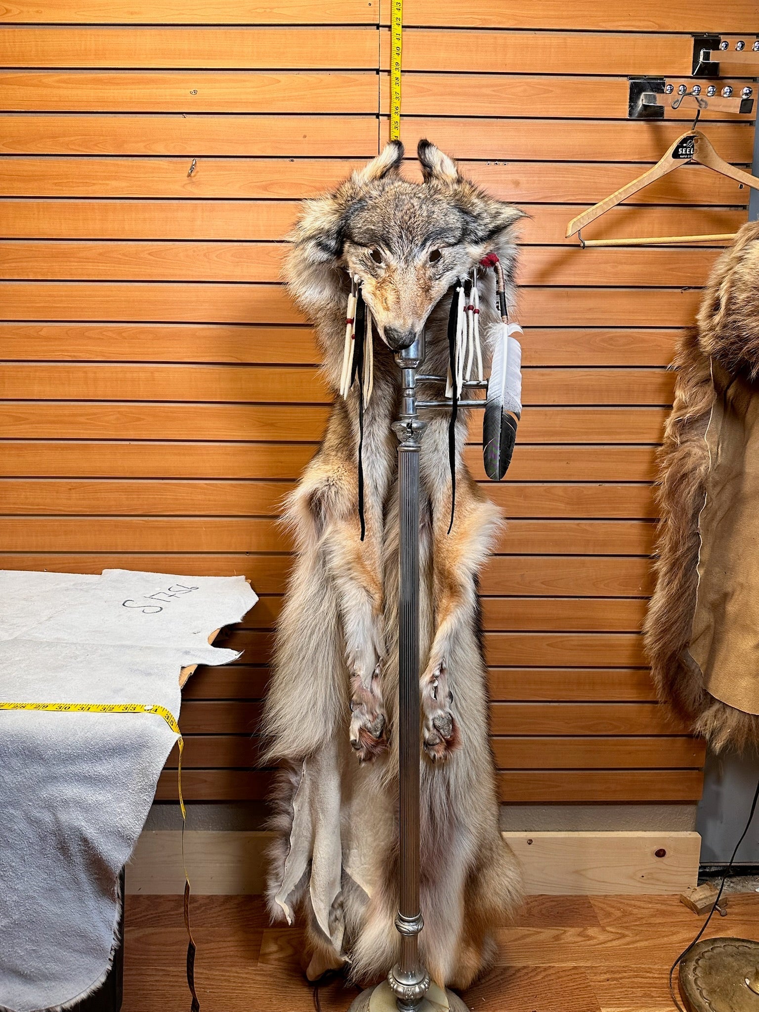 FH204- Authentic handmade native real wolf headdress
