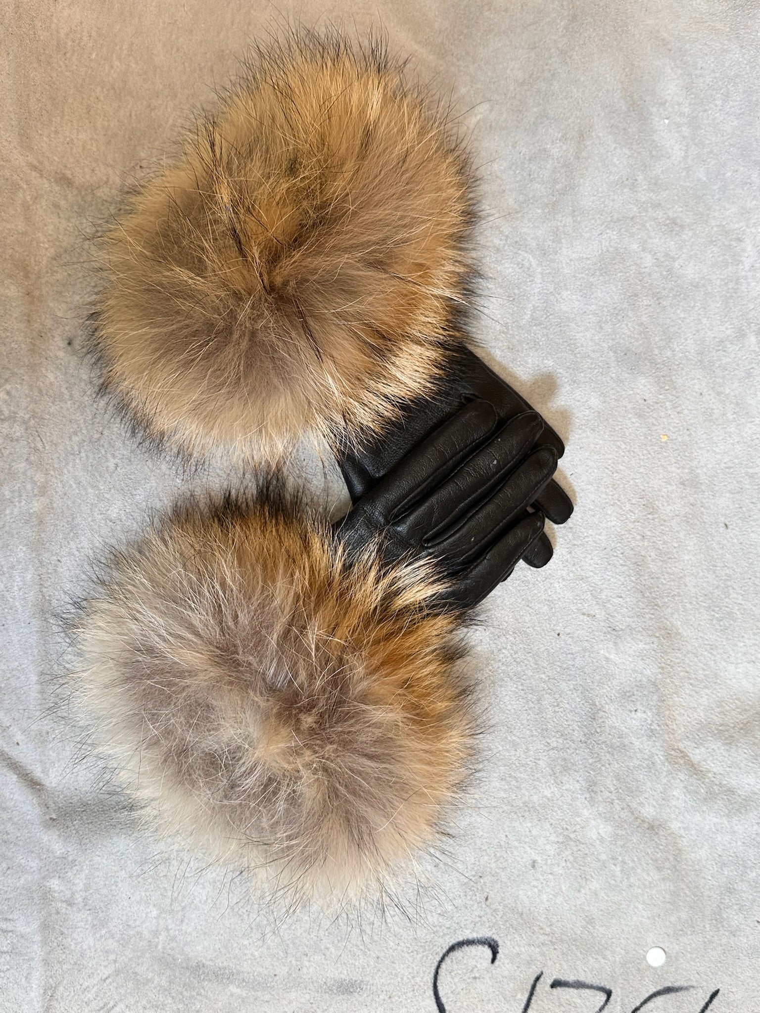 FH212-real fur gloves - small size