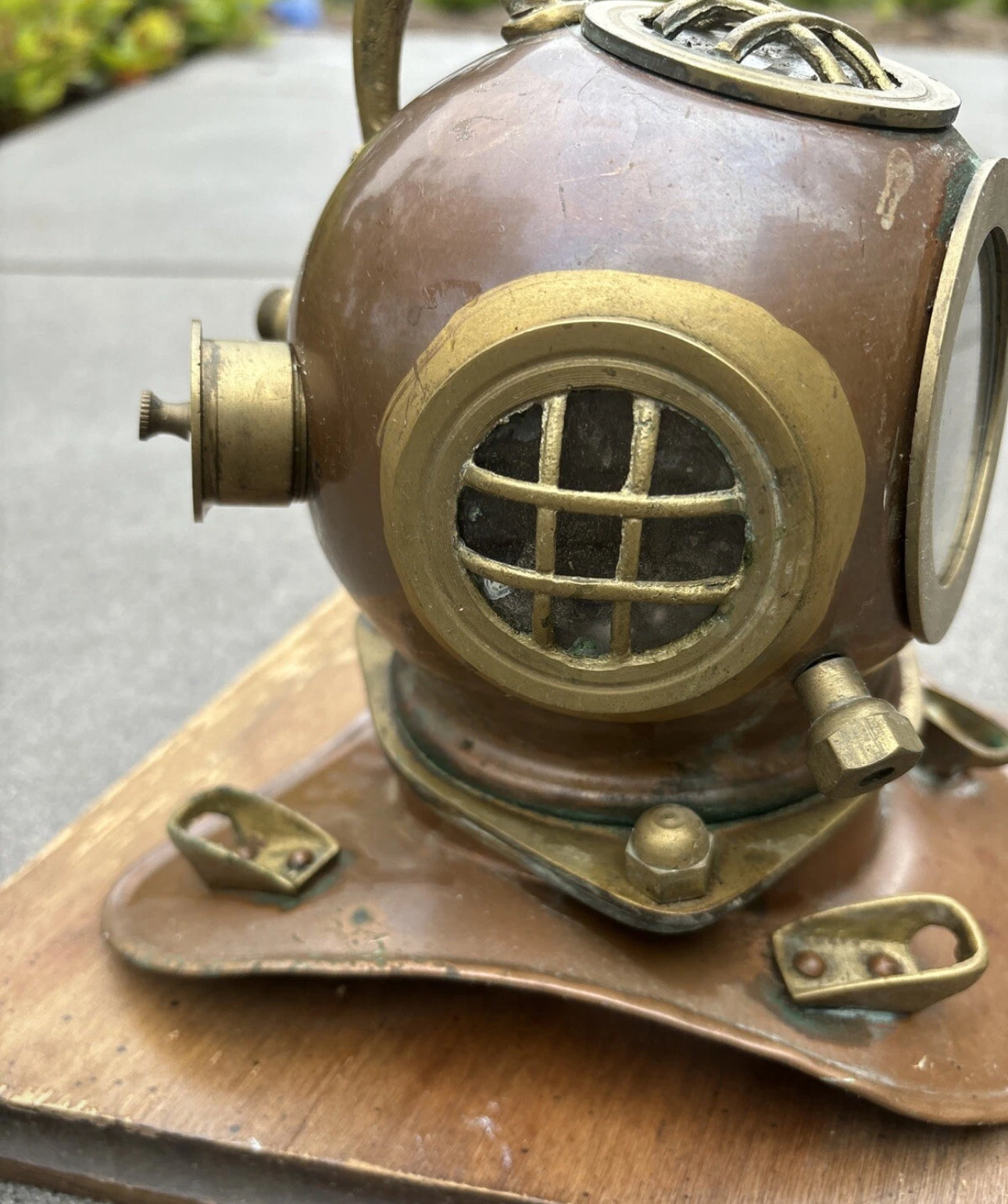 FHEB0813 - Antique Copper 70’s ROLEX Submariner Watch Display Diver Helmet