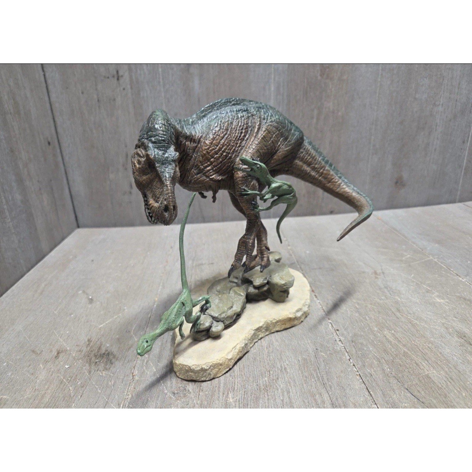 Franklin Mint T-Rex "Fight for Survival" Sculpture Signed by Michael Trcic No Bo