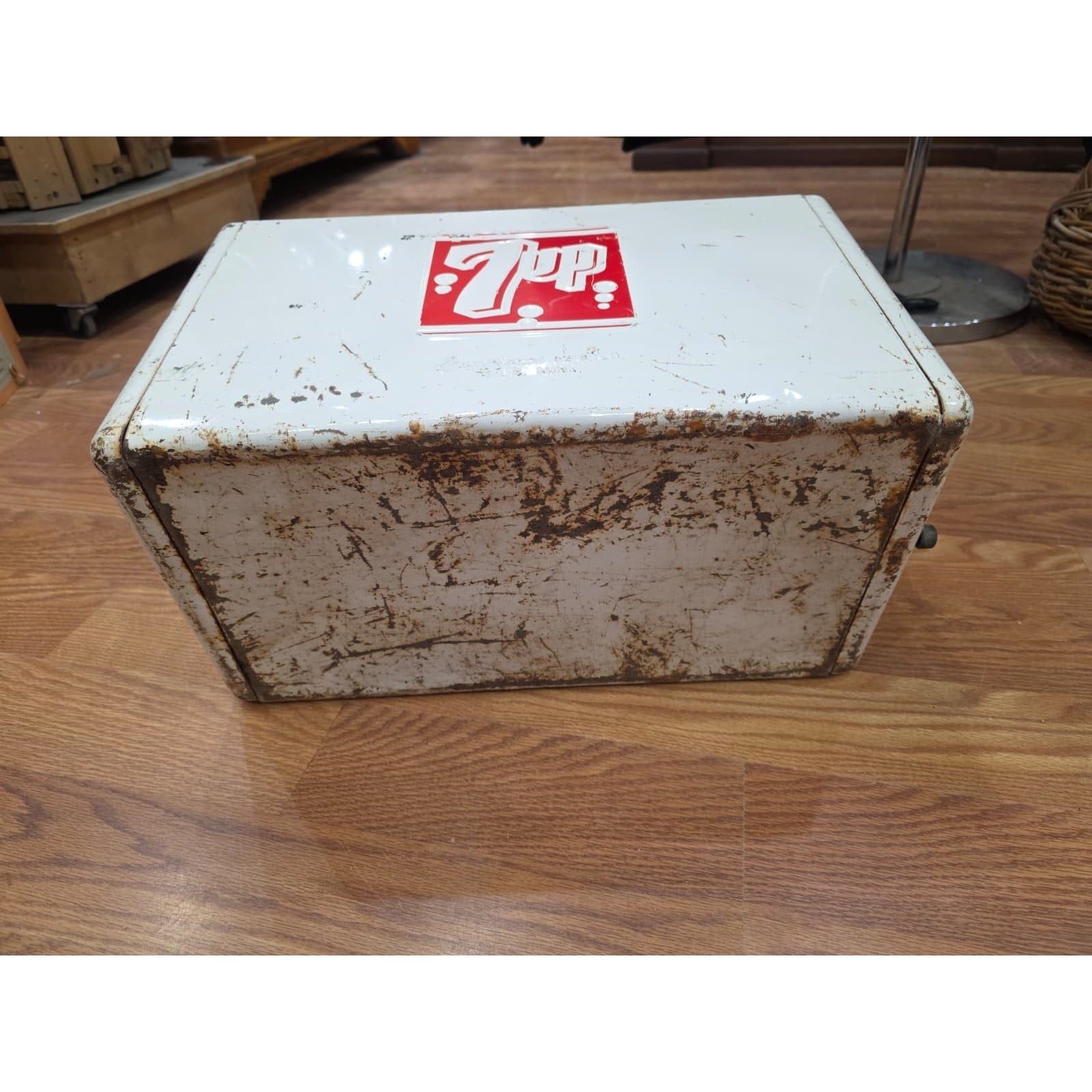 Fhaq1 - VTG Cromstroms Metal 7UP Beverage Cooler – Vintage Soda Advertising Coll