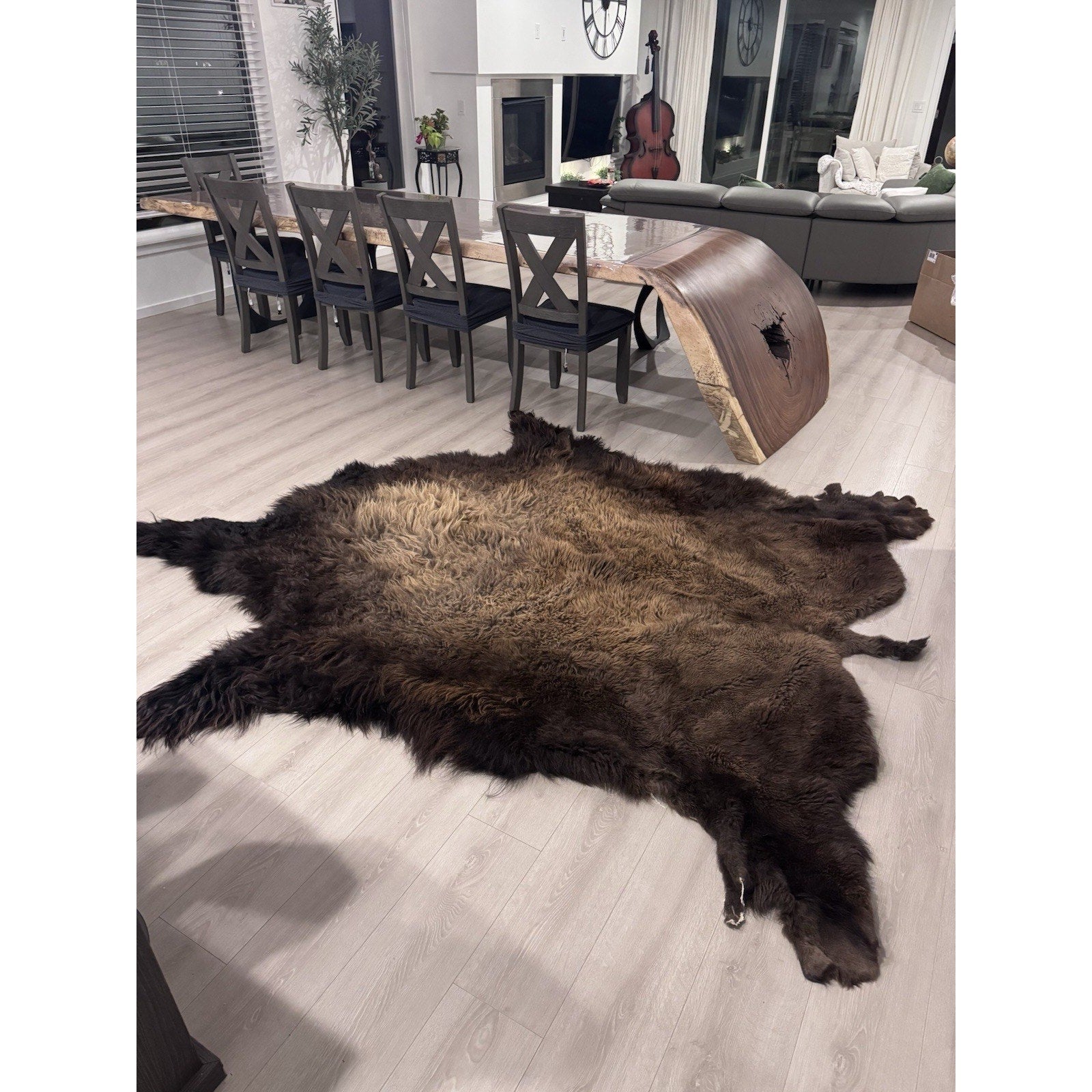 FHGUL2 - Premium Massive XXL bison Hide Rug Taxidermy Fur