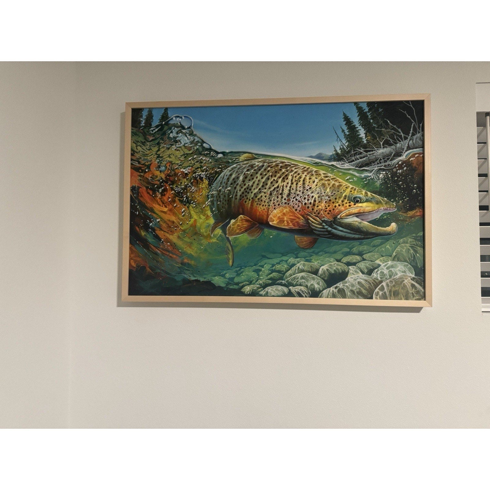 FHLO3 - Original Oil Painting Fish Artist Lowell shapley 3x2 Ft