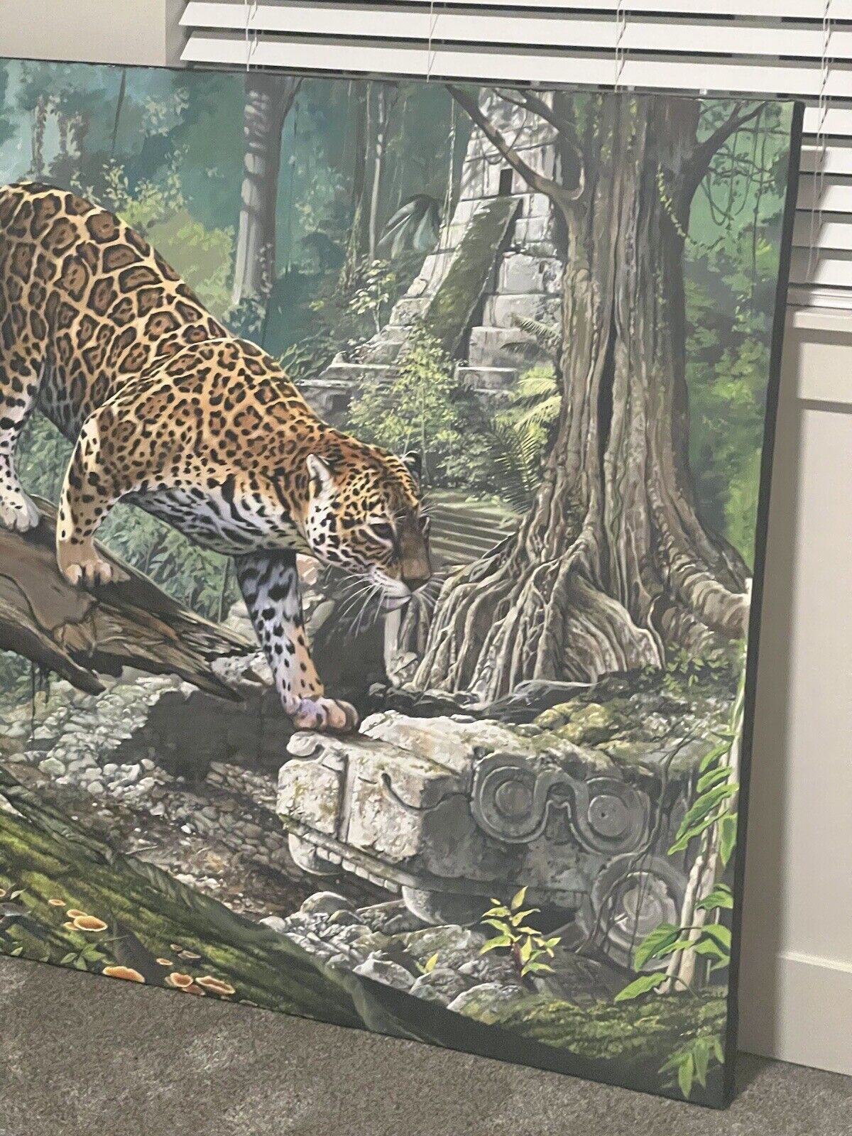 Original Oil Painting Wildlife Jaguar Artist Lowell shapley