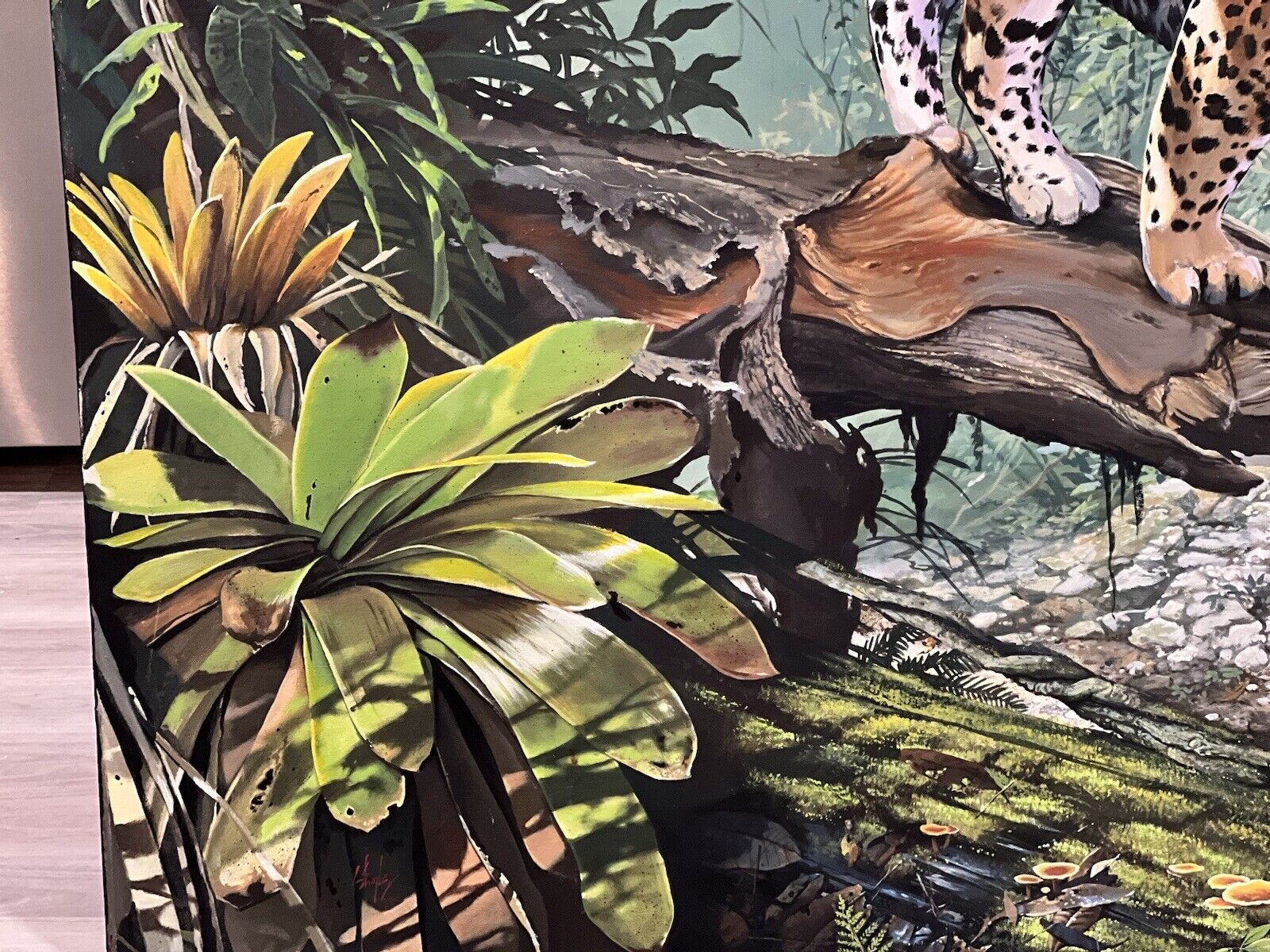 Original Oil Painting Wildlife Jaguar Artist Lowell shapley