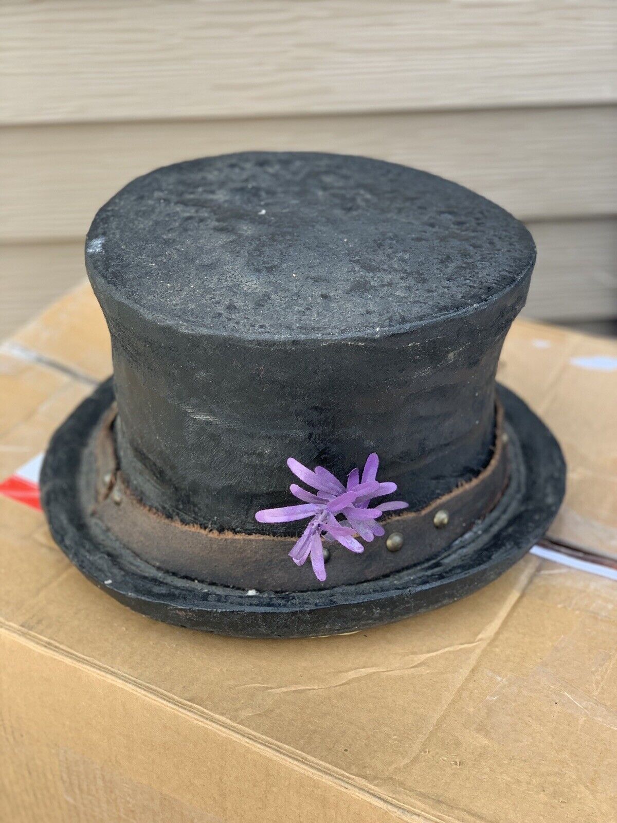 Hand Carved Wood Cowboy Hat Western Decor Cabin Rustic Man Cave
