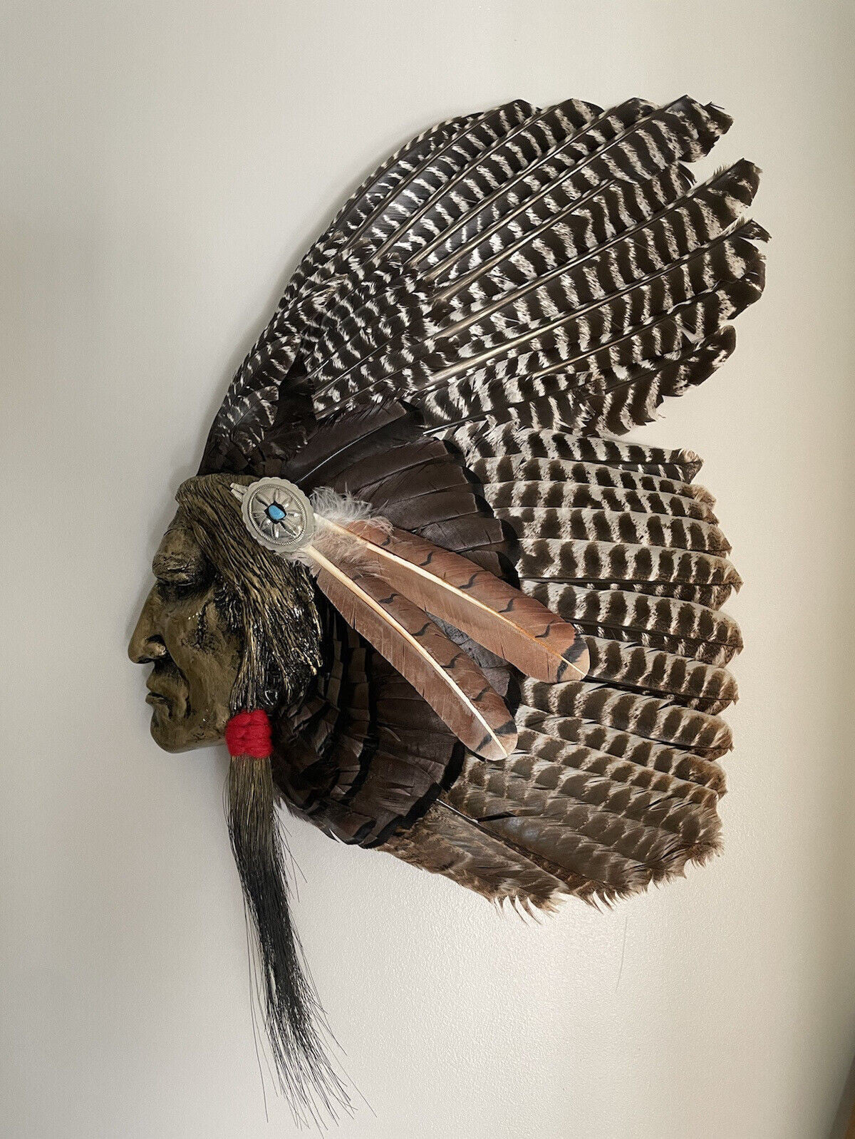 WILD TURKEY Taxidermy Native American Crafts Archery Mask Face Mount War Bird