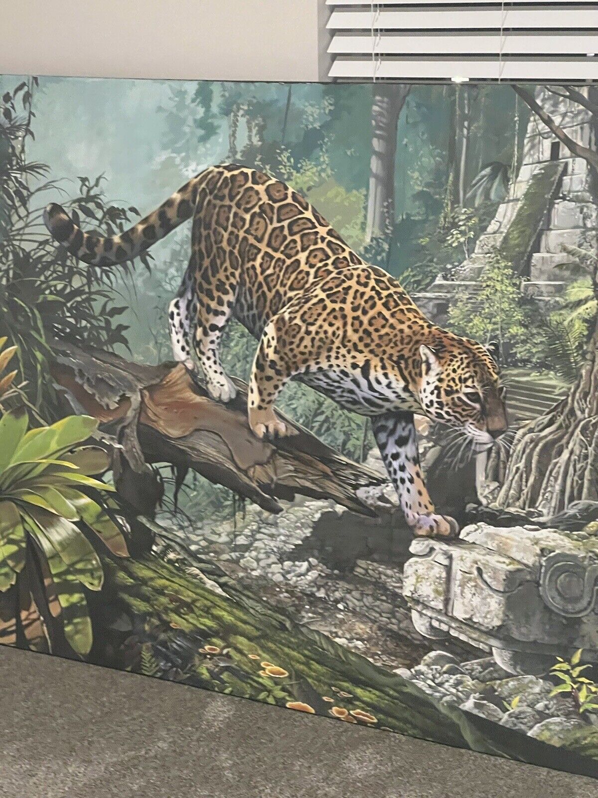Original Oil Painting Wildlife Jaguar Artist Lowell shapley