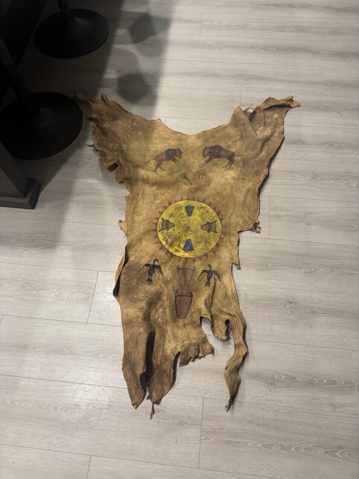 FH120-Authentic Native Painted Deer Hide Lakota