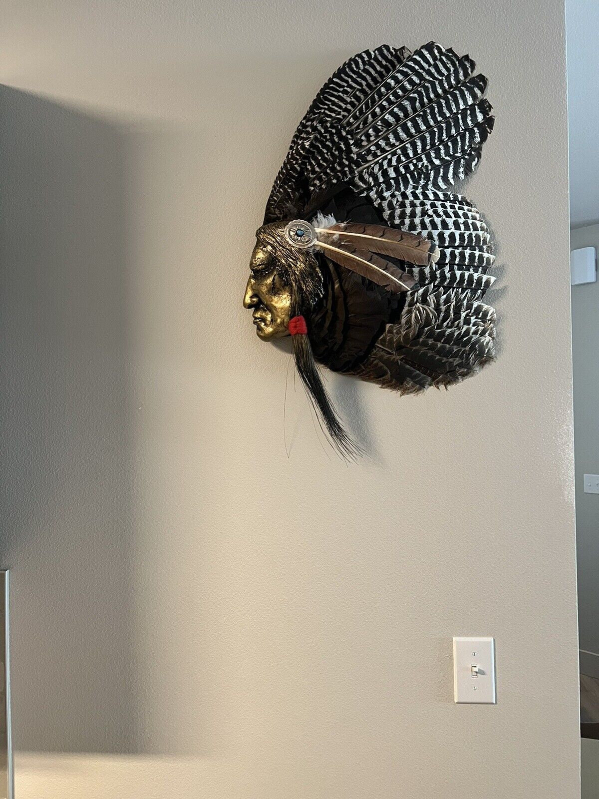 WILD TURKEY Taxidermy Native American Crafts Archery Mask Face Mount War Bird