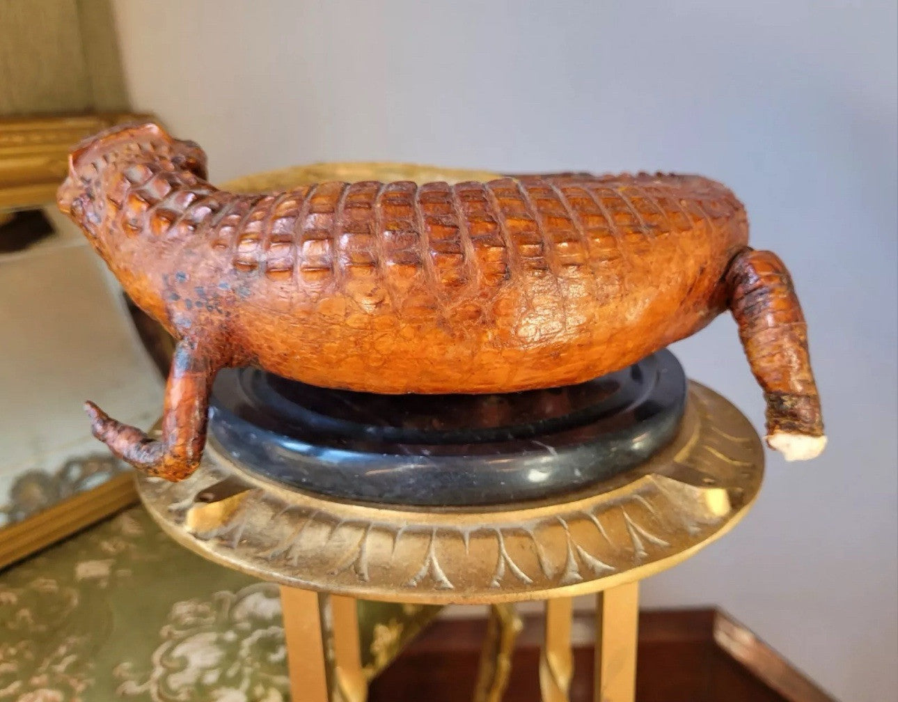 FHWA5-Vtg Oddities Taxidermy Abalone Shell Ashtray Smudge Dish Decor Mid-Century