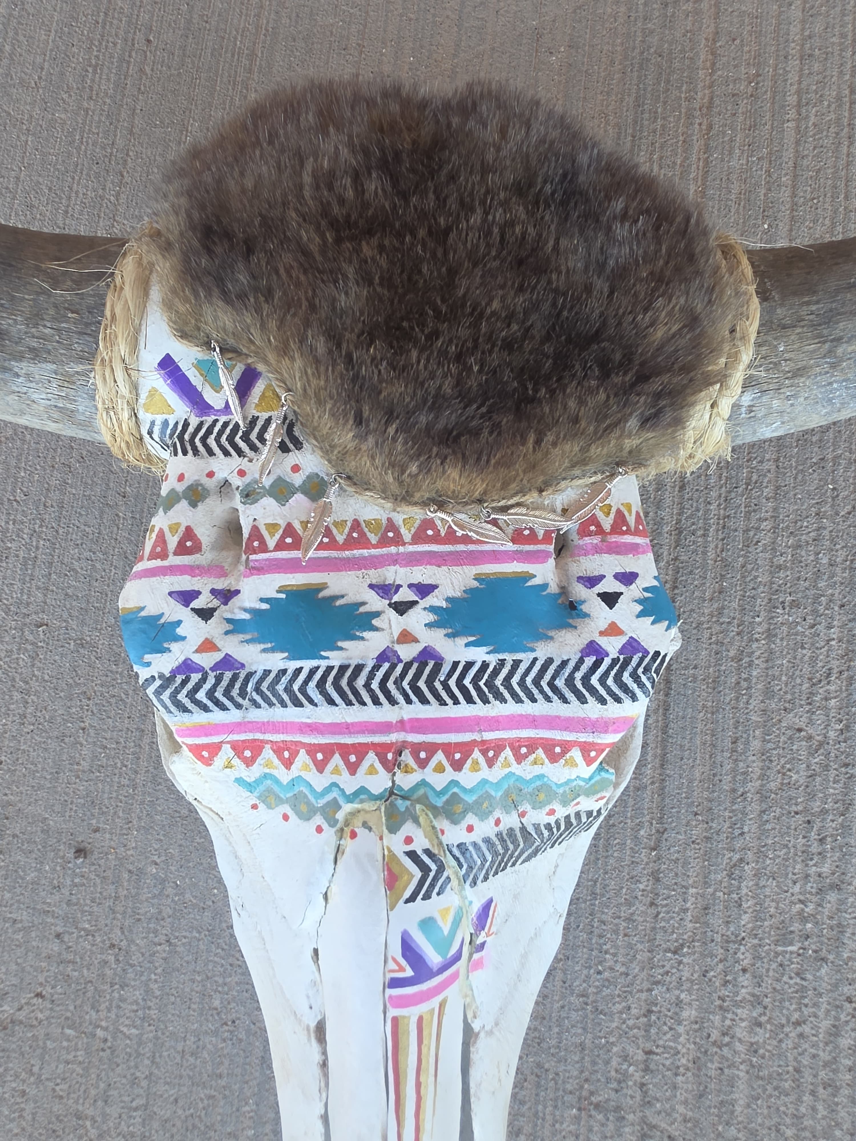 FHRAN80 - Geometric Tribal Cow Skull