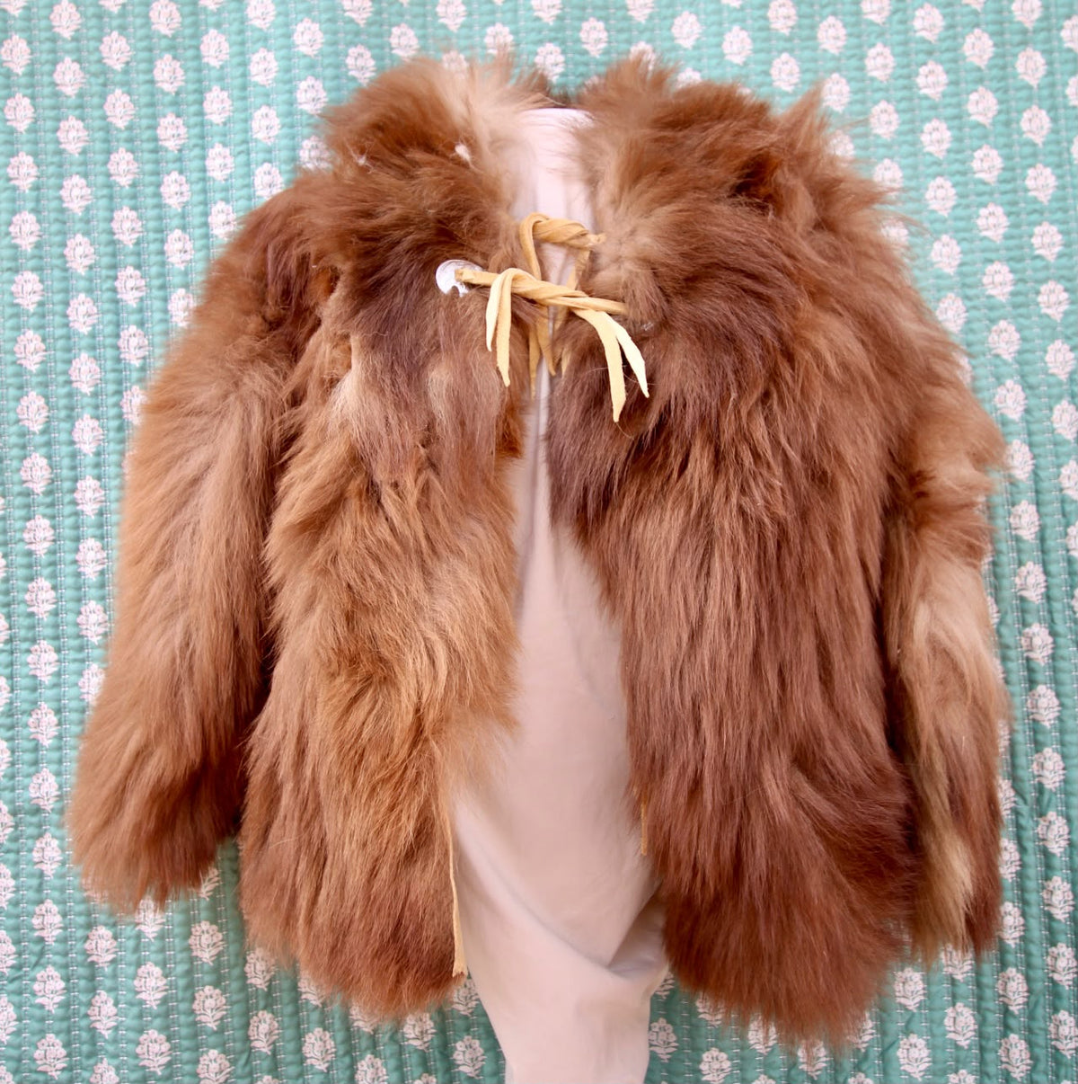 FHFC02 - real bear fur coat native American made.