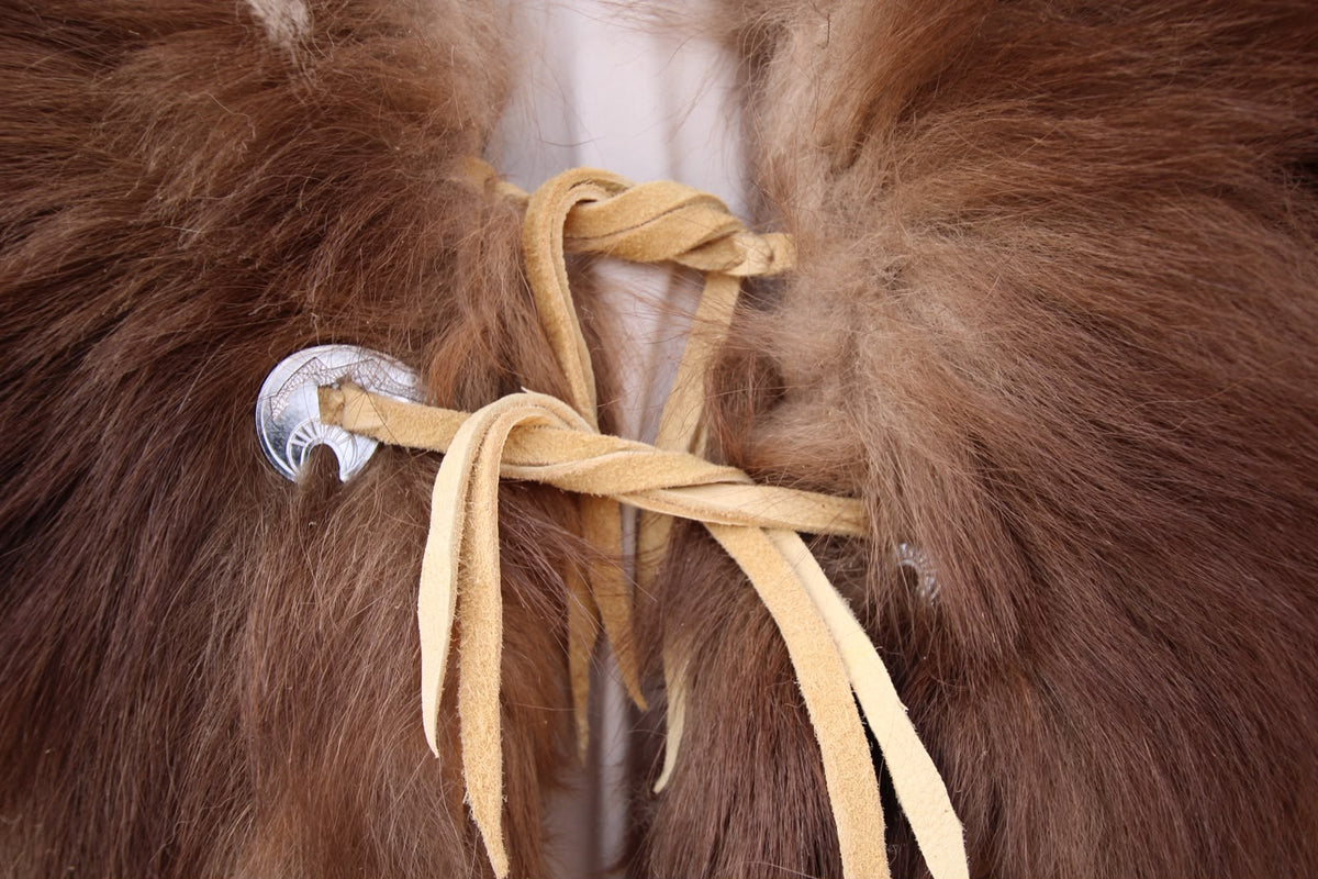 FHFC02 - real bear fur coat native American made.