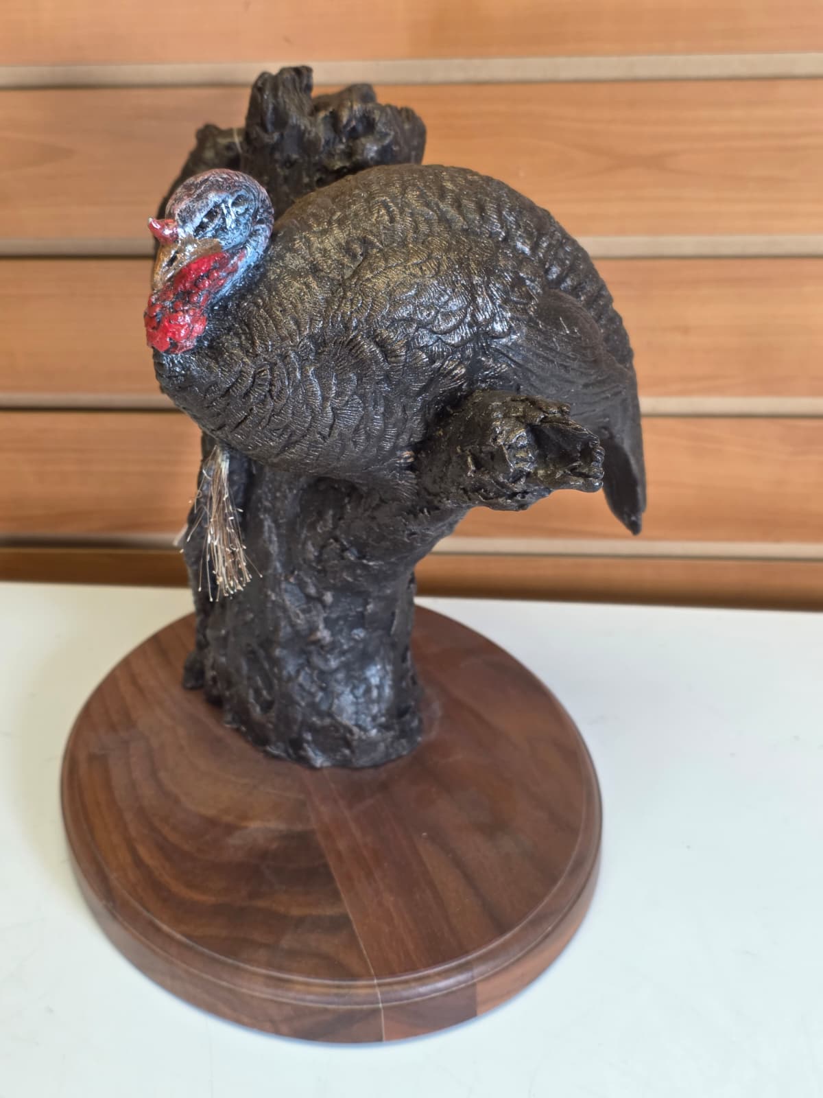JTV122 - Turkey Statue – Fountain Creek – 10" (Tail Repair)