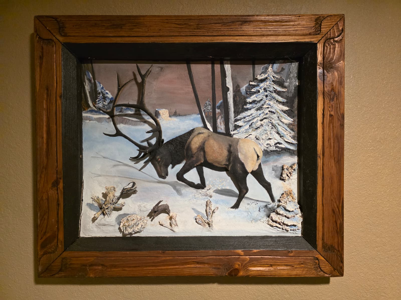 JTV13 - d Elk Antler Panel – 2 Cracked Horns