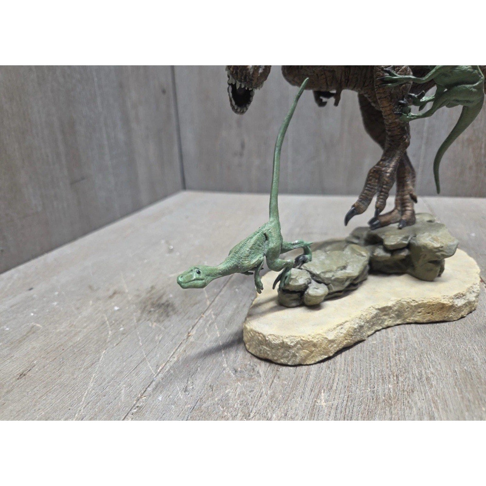 Franklin Mint T-Rex "Fight for Survival" Sculpture Signed by Michael Trcic No Bo