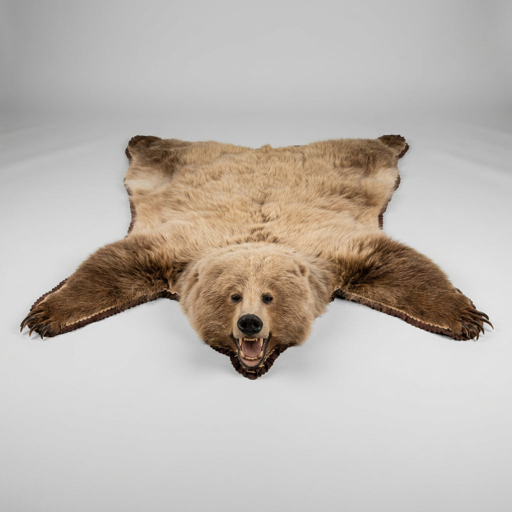 FH24G- Blonde Phase Russian Brown Bear Rug Taxidermy