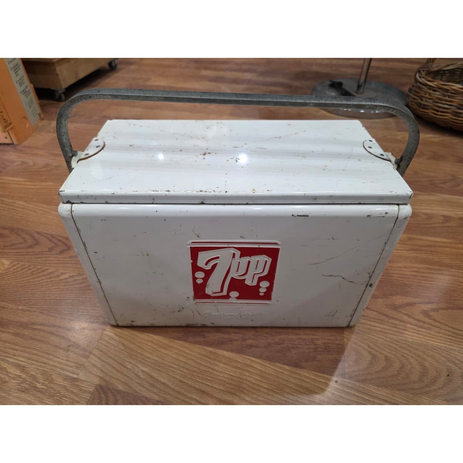 Fhaq1 - VTG Cromstroms Metal 7UP Beverage Cooler – Vintage Soda Advertising Coll
