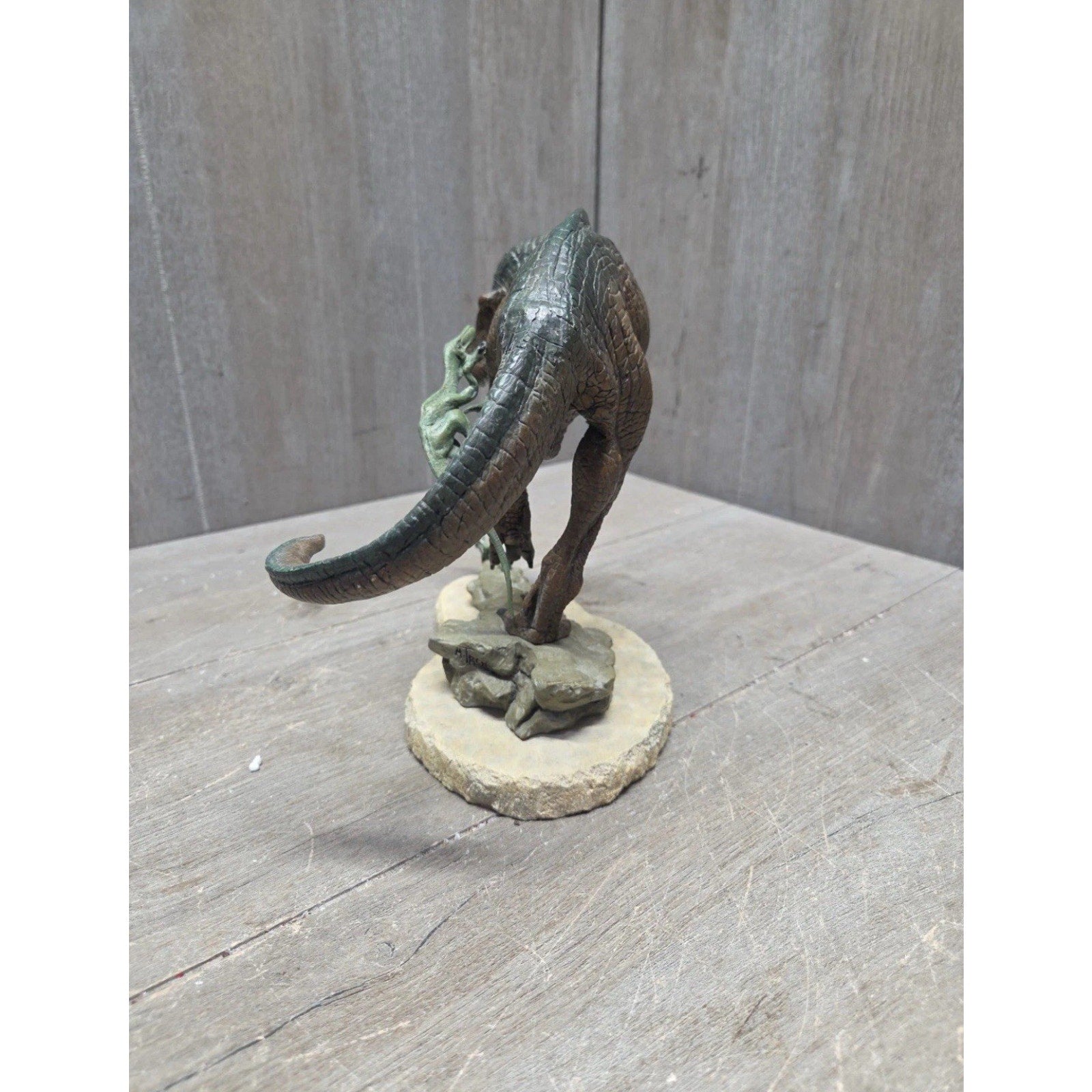 Franklin Mint T-Rex "Fight for Survival" Sculpture Signed by Michael Trcic No Bo