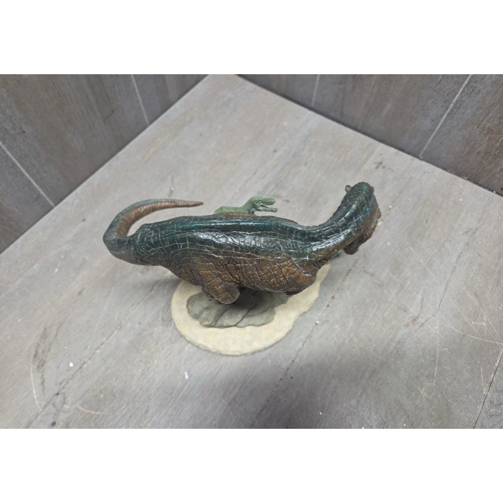 Franklin Mint T-Rex "Fight for Survival" Sculpture Signed by Michael Trcic No Bo