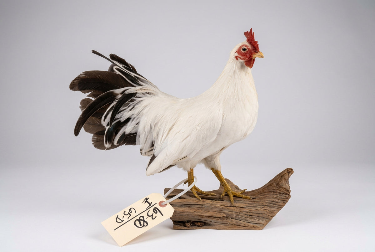 FH65d - Black Tail Japanese Chicken Full Body Bird Taxidermy