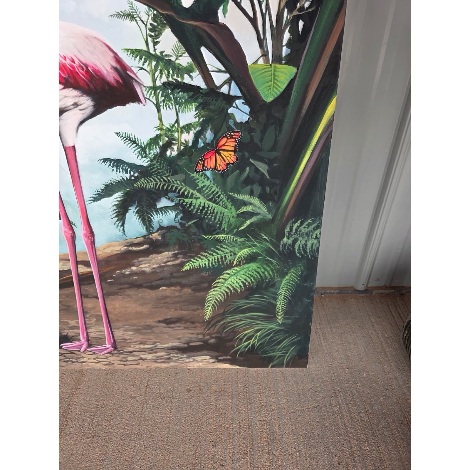 Original Oil Painting Flamingo Artist Lowell shapley