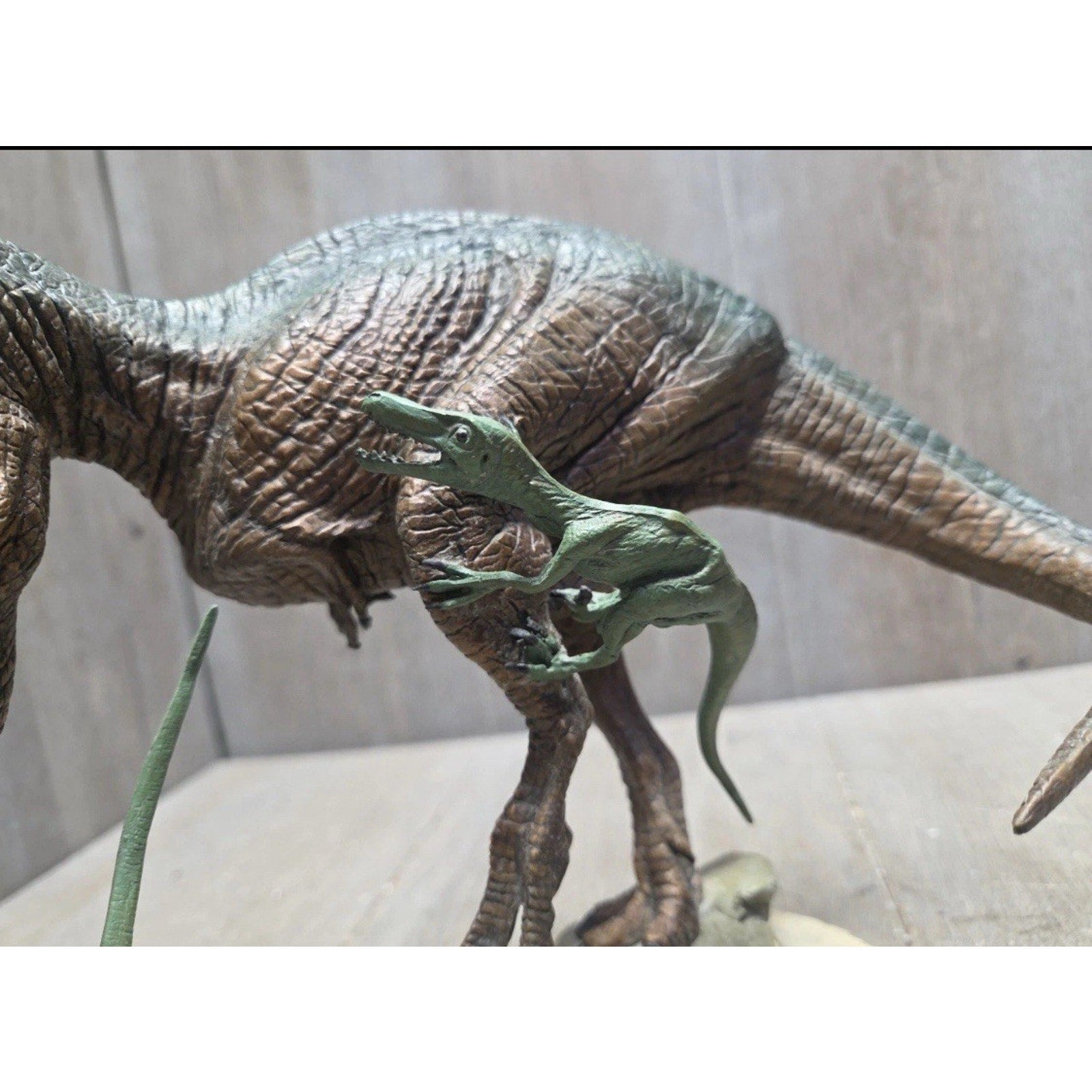 Franklin Mint T-Rex "Fight for Survival" Sculpture Signed by Michael Trcic No Bo