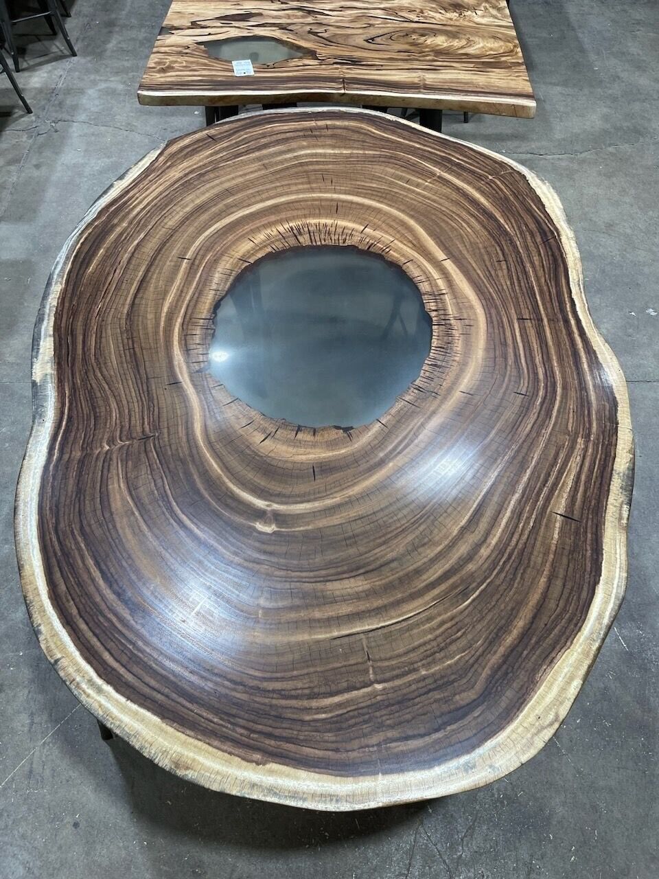 Massive Museum Quality Live Edge 8' x 5.5' Cross Cut Table Wood Rustic