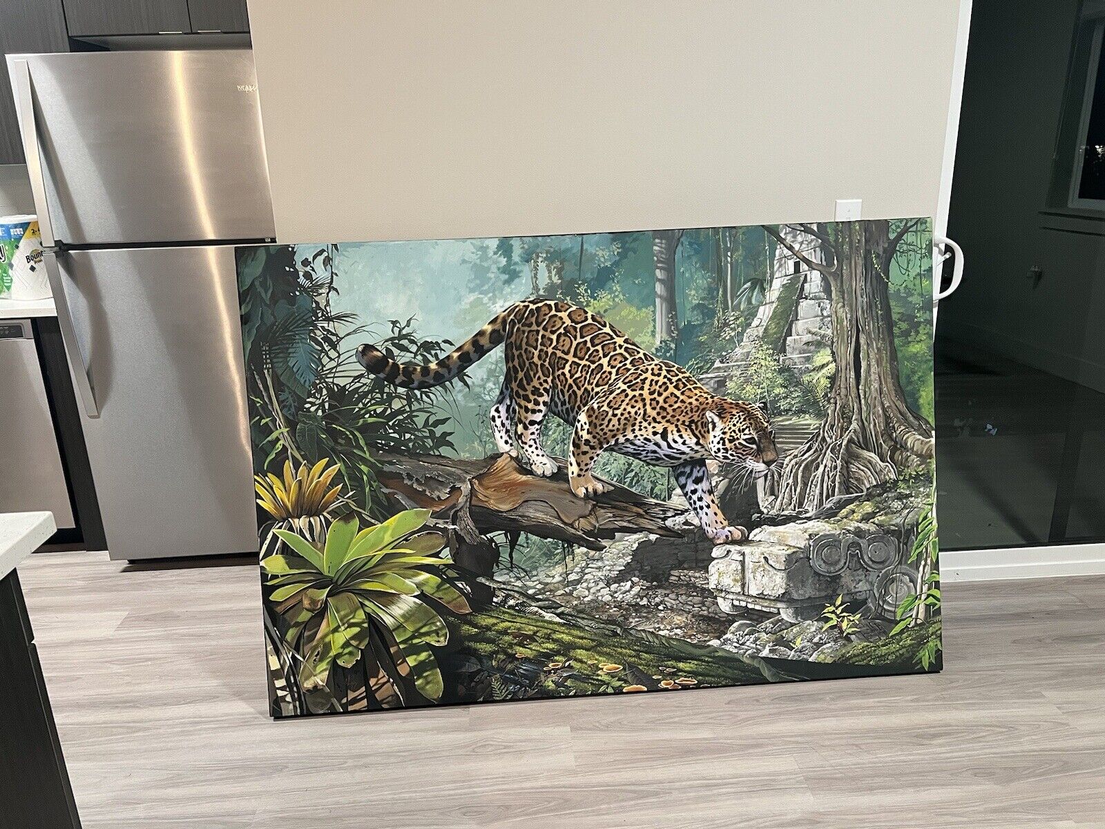 Original Oil Painting Wildlife Jaguar Artist Lowell shapley