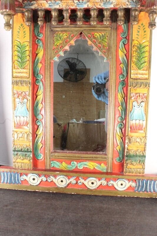 Incredible Asian-Inspired Wooden Carved Mirror