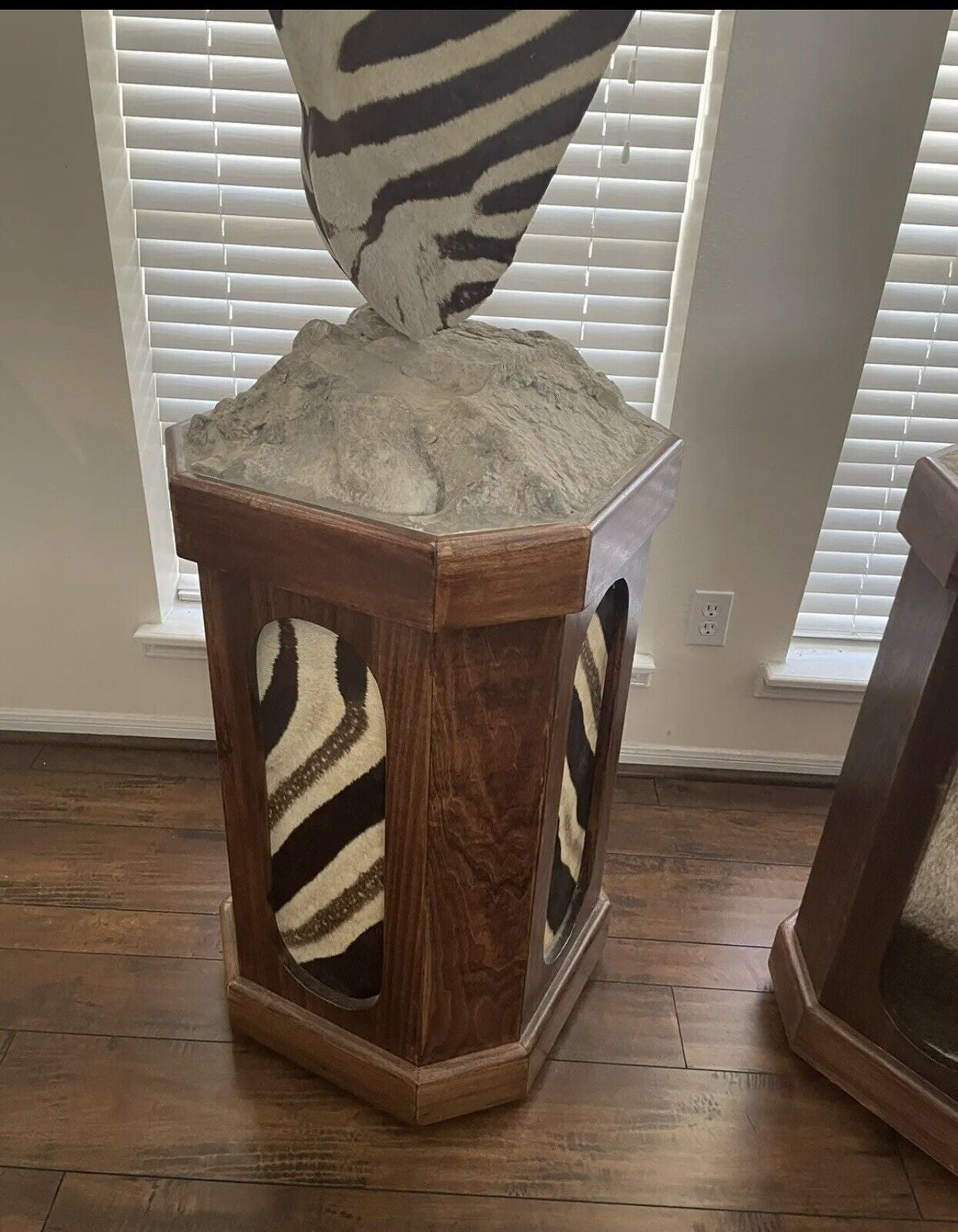 Burchells Zebra Pedestal Mount African Safari Taxidermy